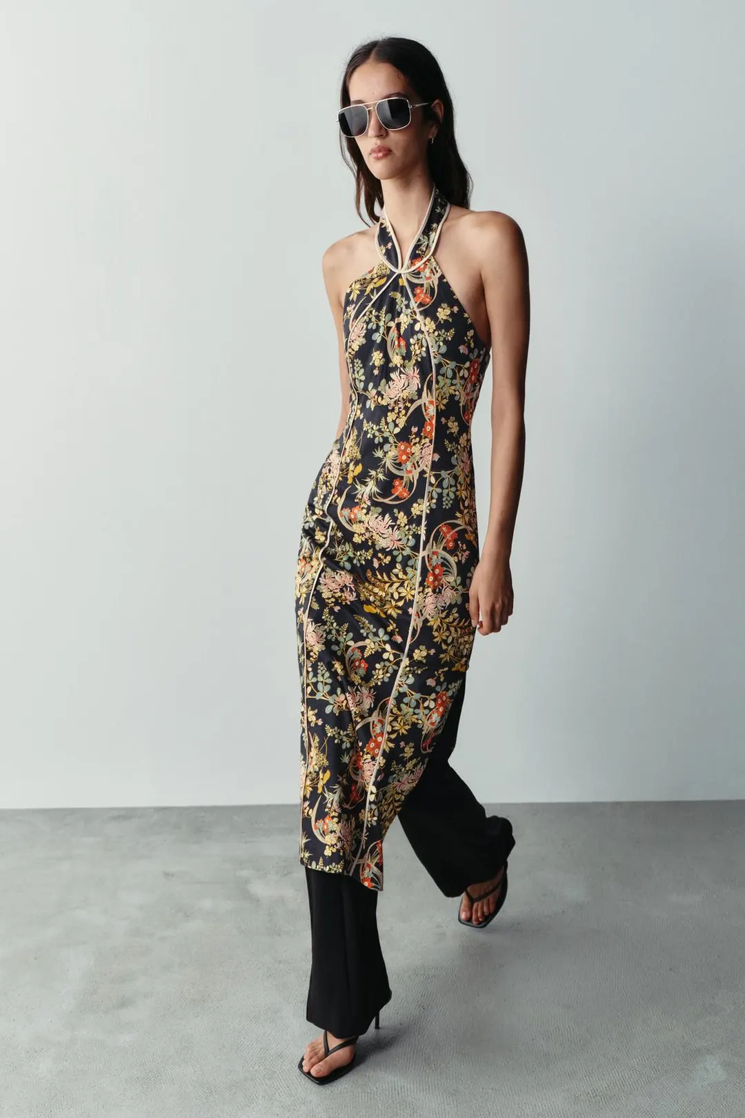 Платье халтер с принтом, Zara