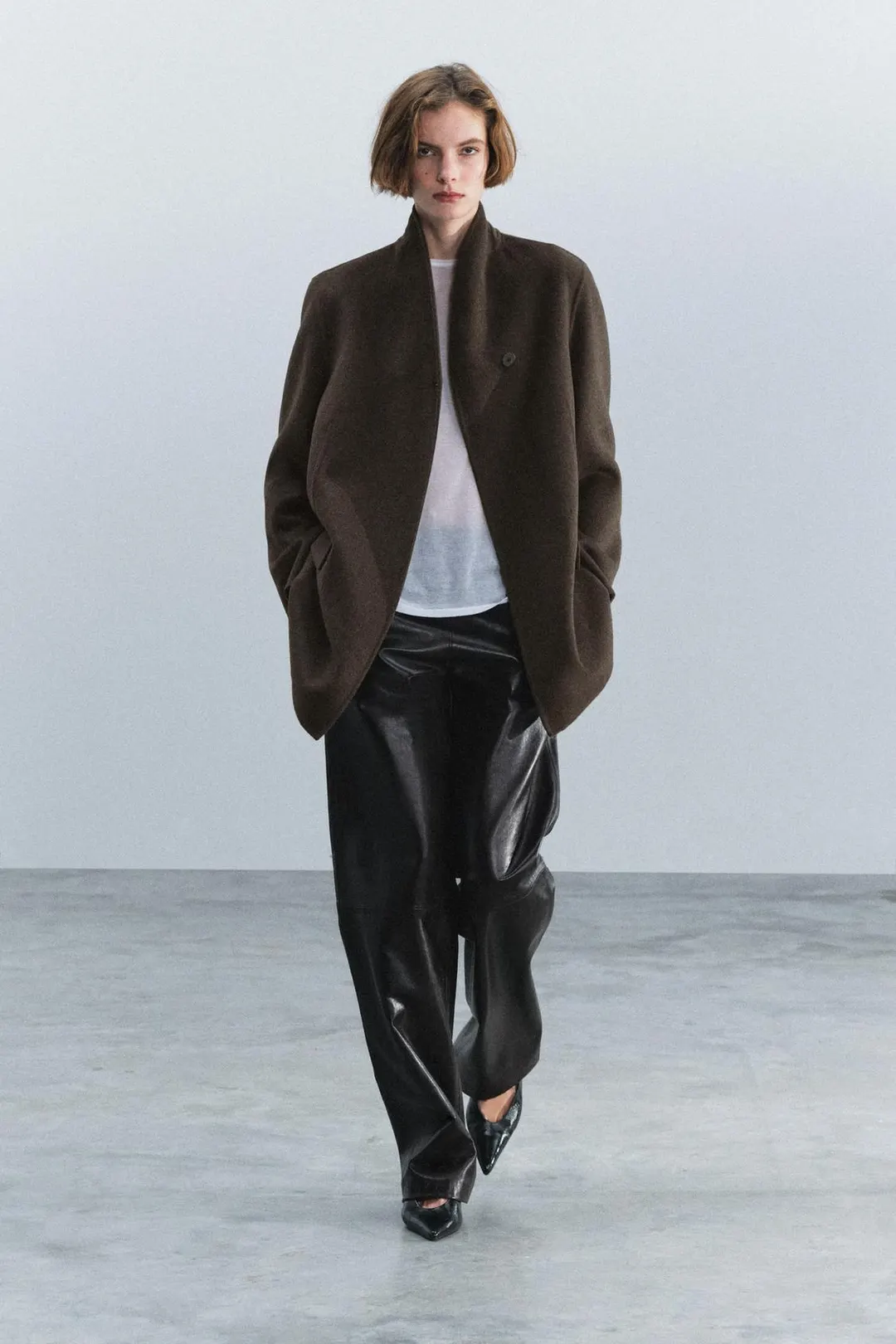 Пальто из смесовой шерсти ZW Collection, Zara