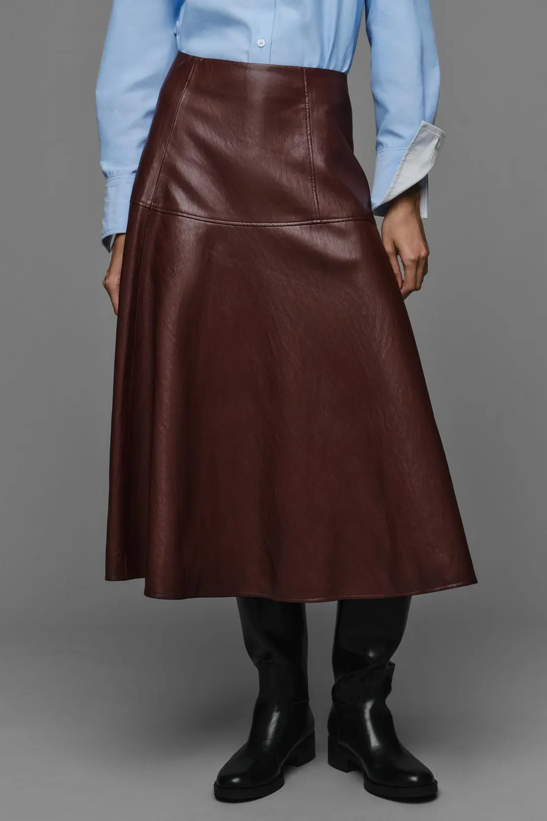 Юбка миди под кожу, Zara