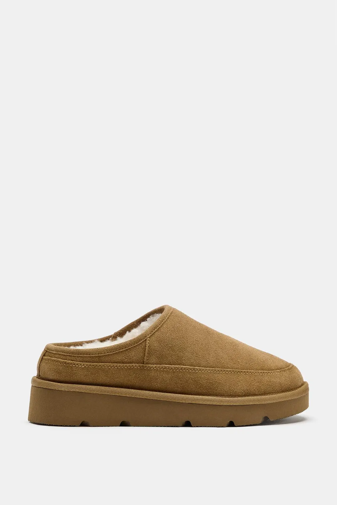 Мюли из кожи и искусственного меха, Zara