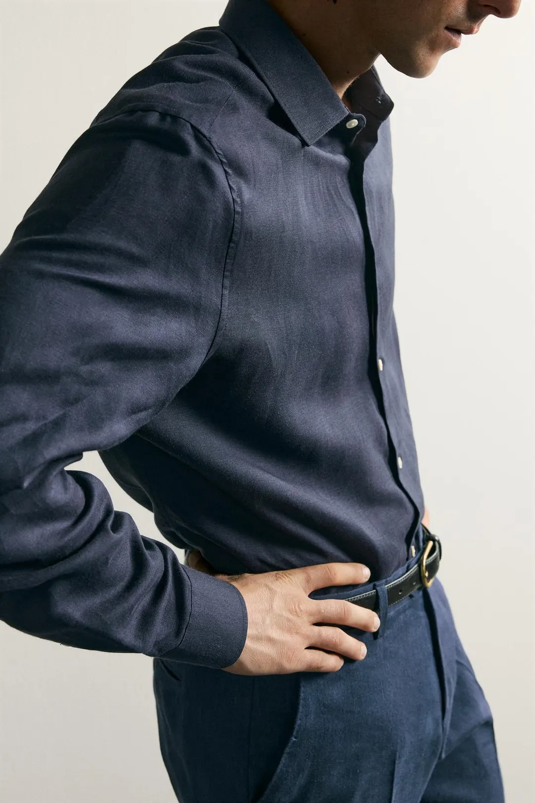 Рубашка прямого кроя из льна и лиоцелла, Zara