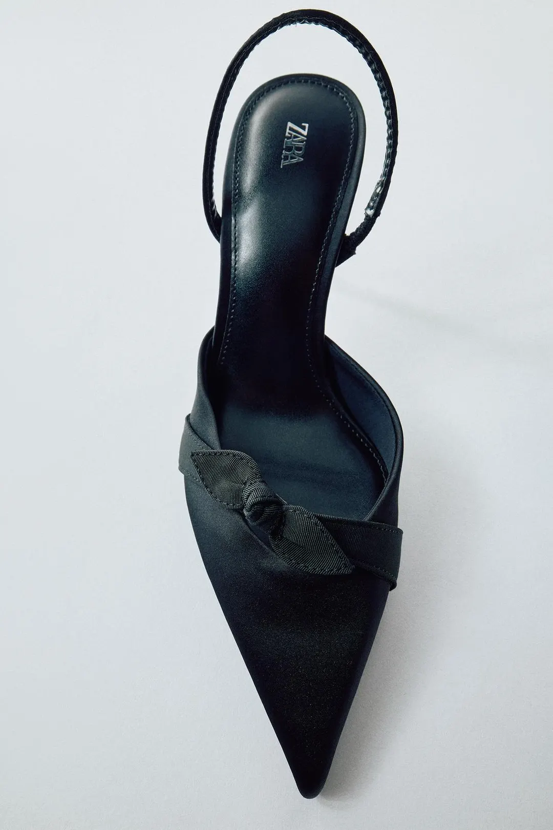 Туфли из сатина на высоком каблуке, Zara