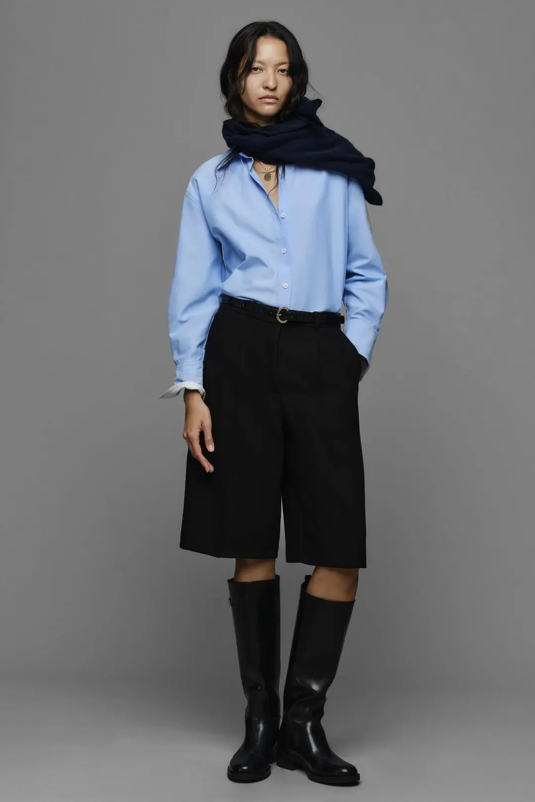 Удлиненные бермуды с ремнем, Zara