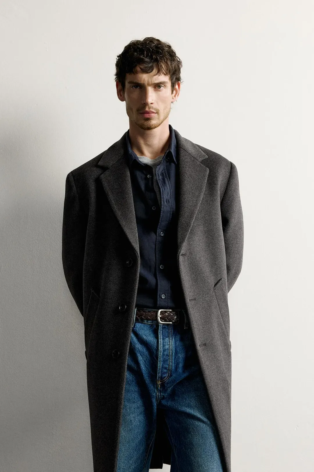 Пальто стандартного кроя из смесовой шерсти, Zara