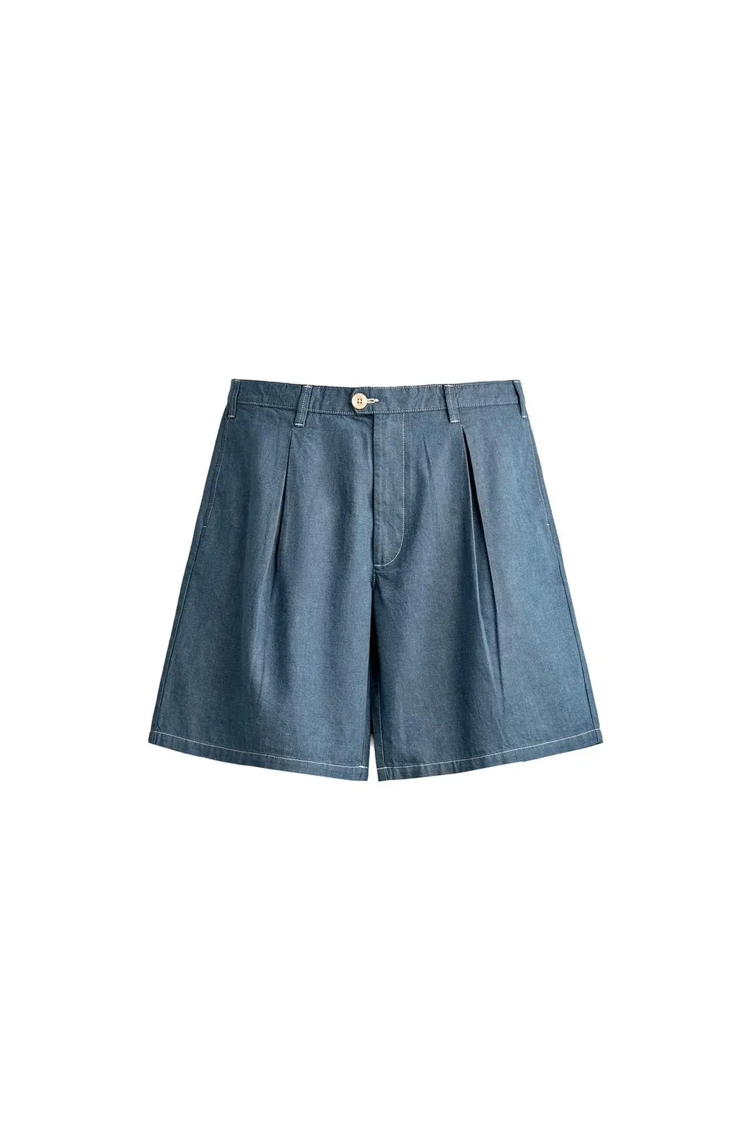 Бермуды из легкого денима со складками, Zara