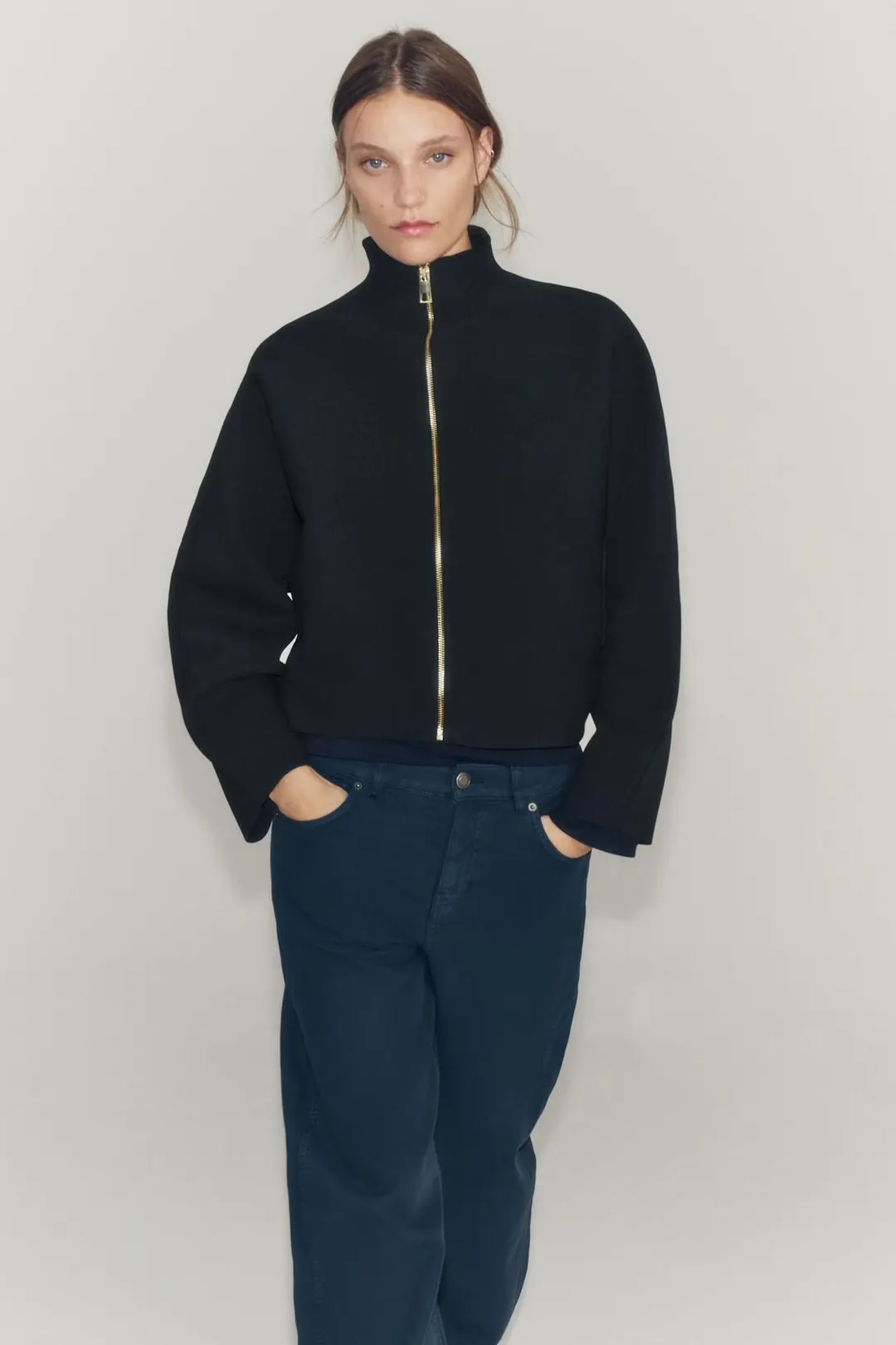Вязаный жакет со сборками, Zara