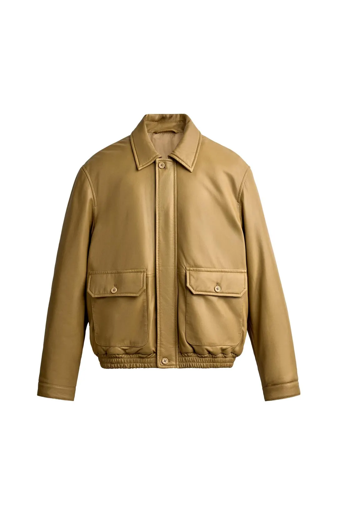 Утепленная кожаная куртка свободного кроя, Zara