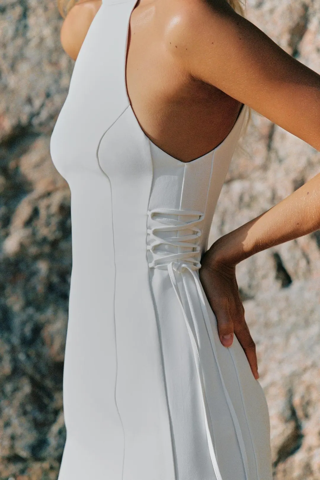 Платье халтер с завязками по бокам, Zara