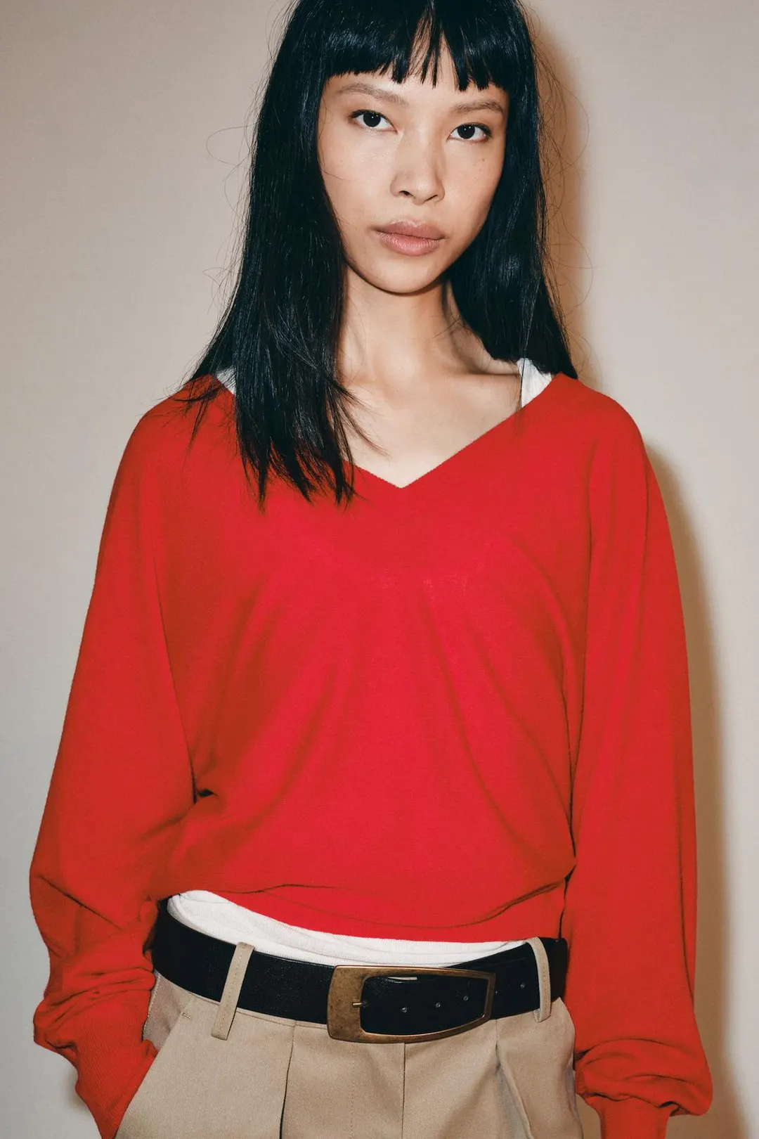 Ремень из 100% кожи с прямоугольной пряжкой, Zara