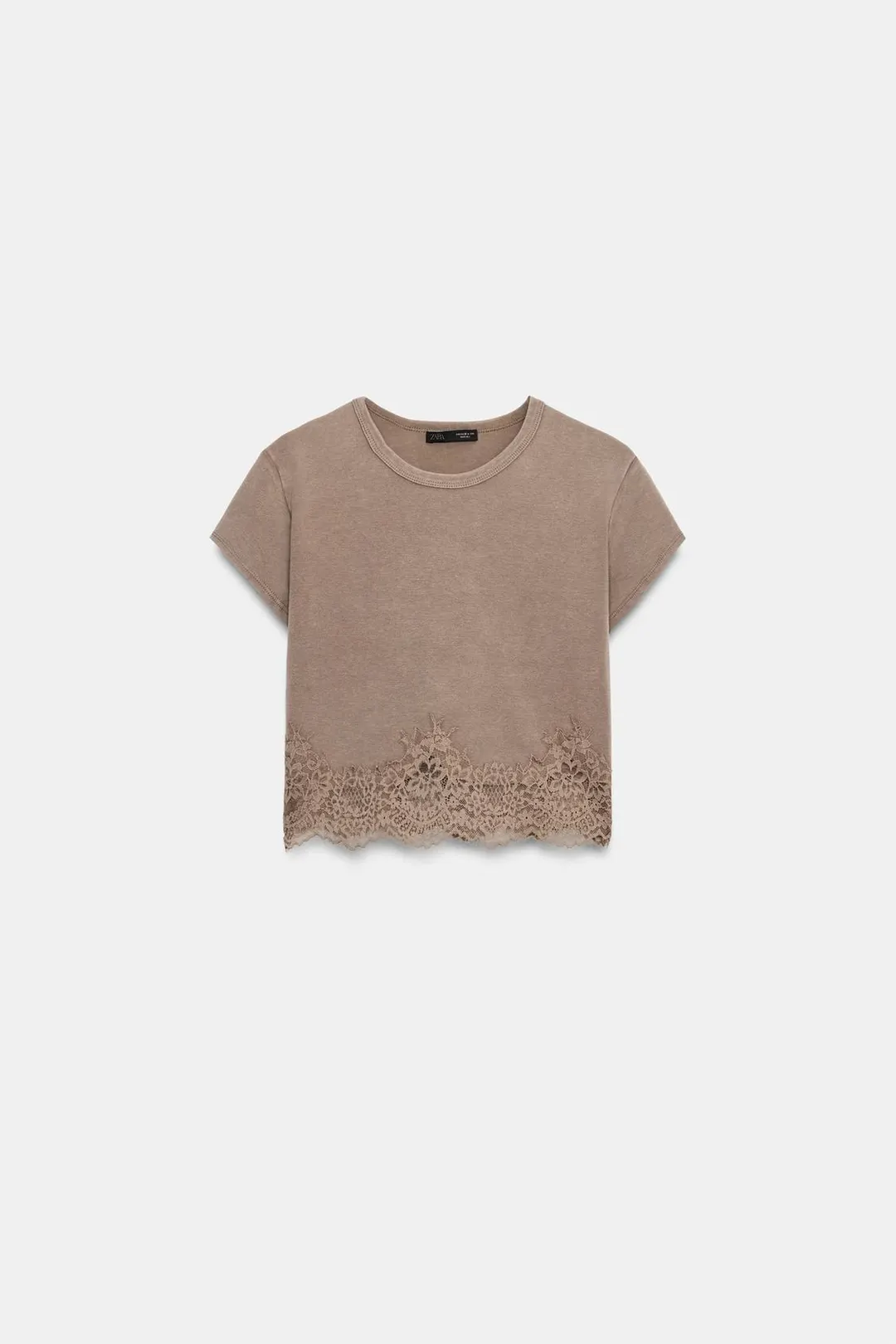Футболка укороченная кружевная, Zara