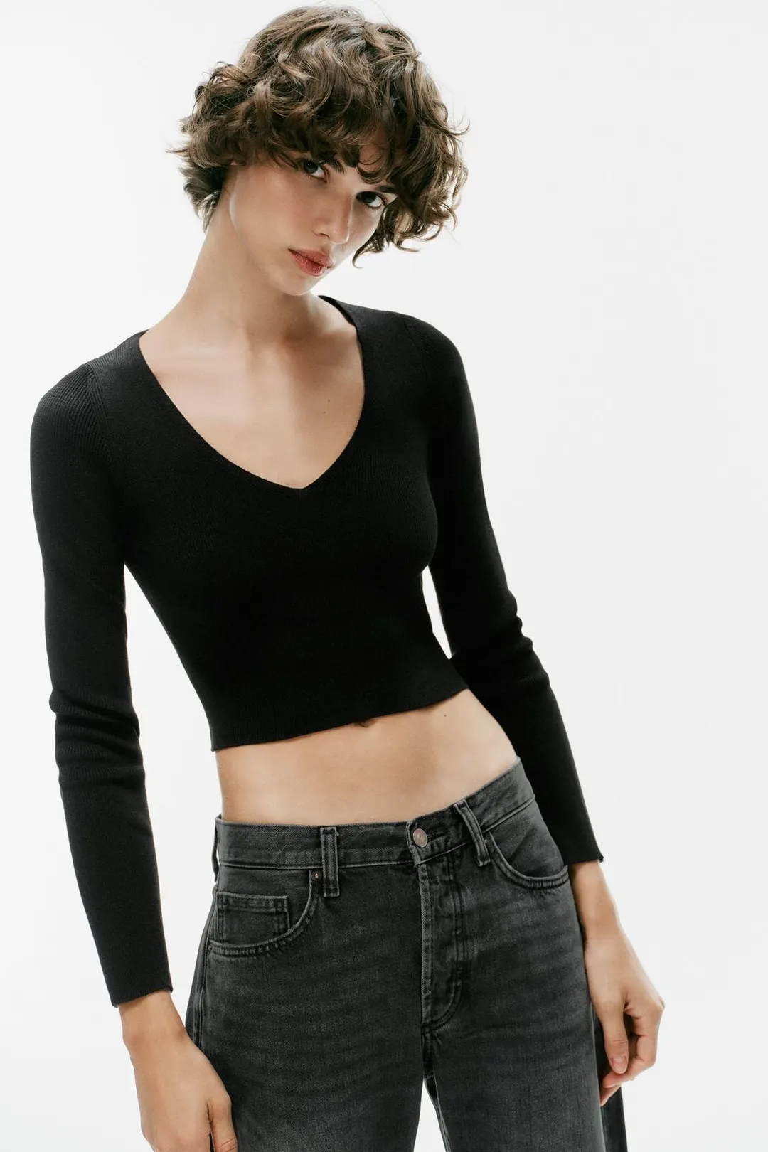 Вязаный топ с перекрестными деталями на спине, Zara