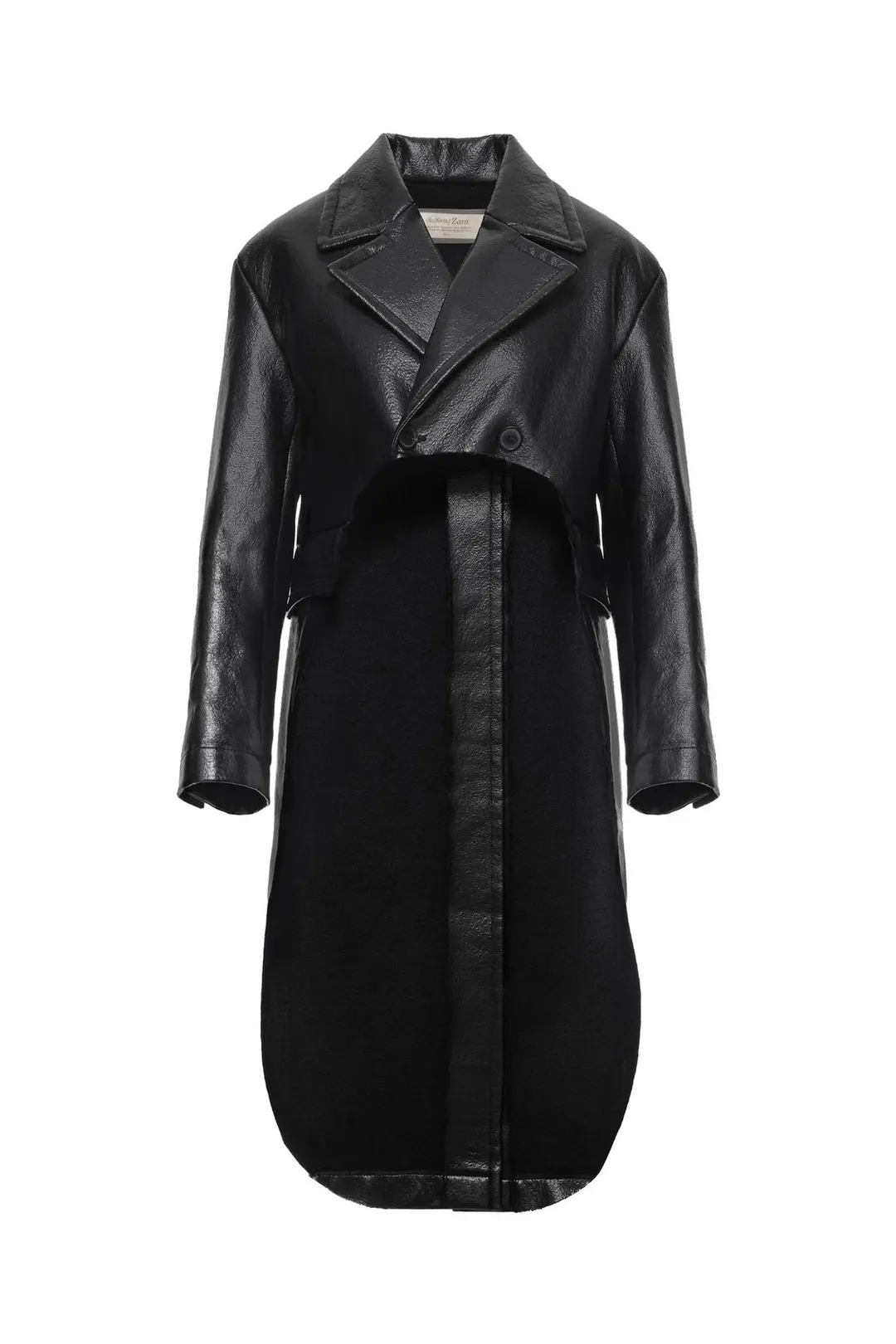 Асимметричное пальто под кожу Limited Edition, Zara