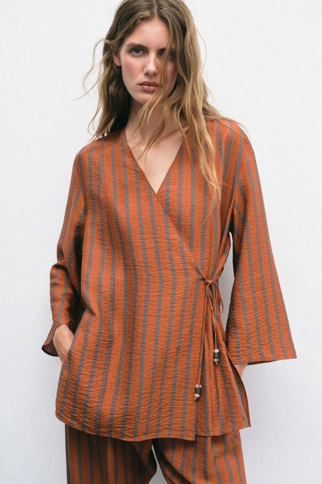 Куртка в полоску с запахом, Zara