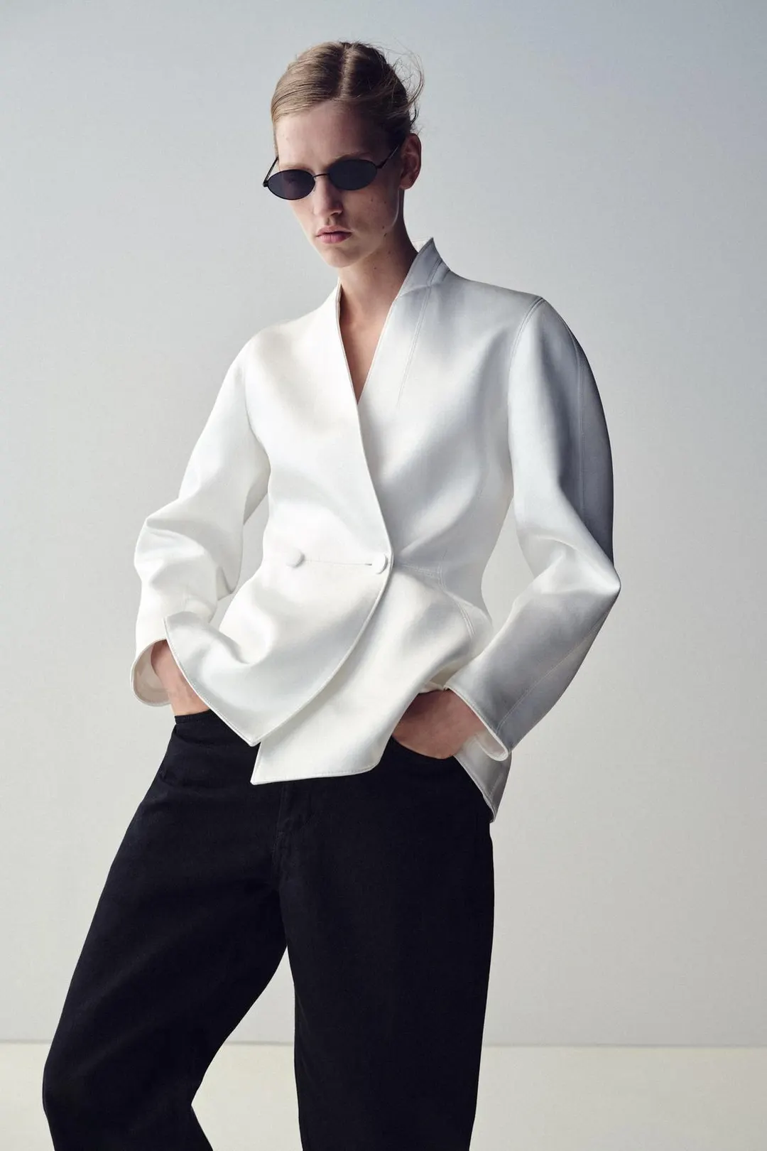 Блейзер двубортный атласный, Zara