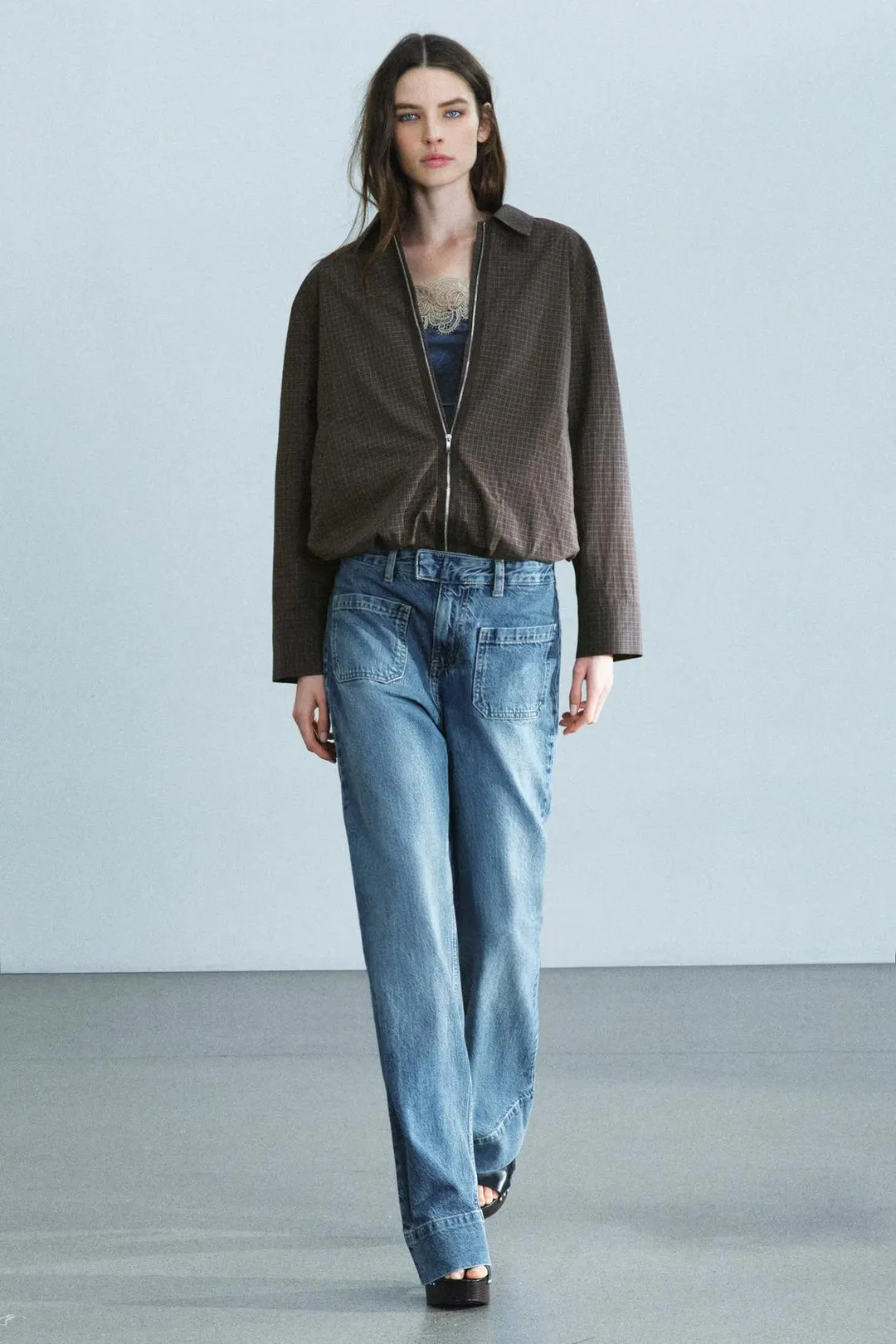 Клетчатый бомбер ZW Collection, Zara
