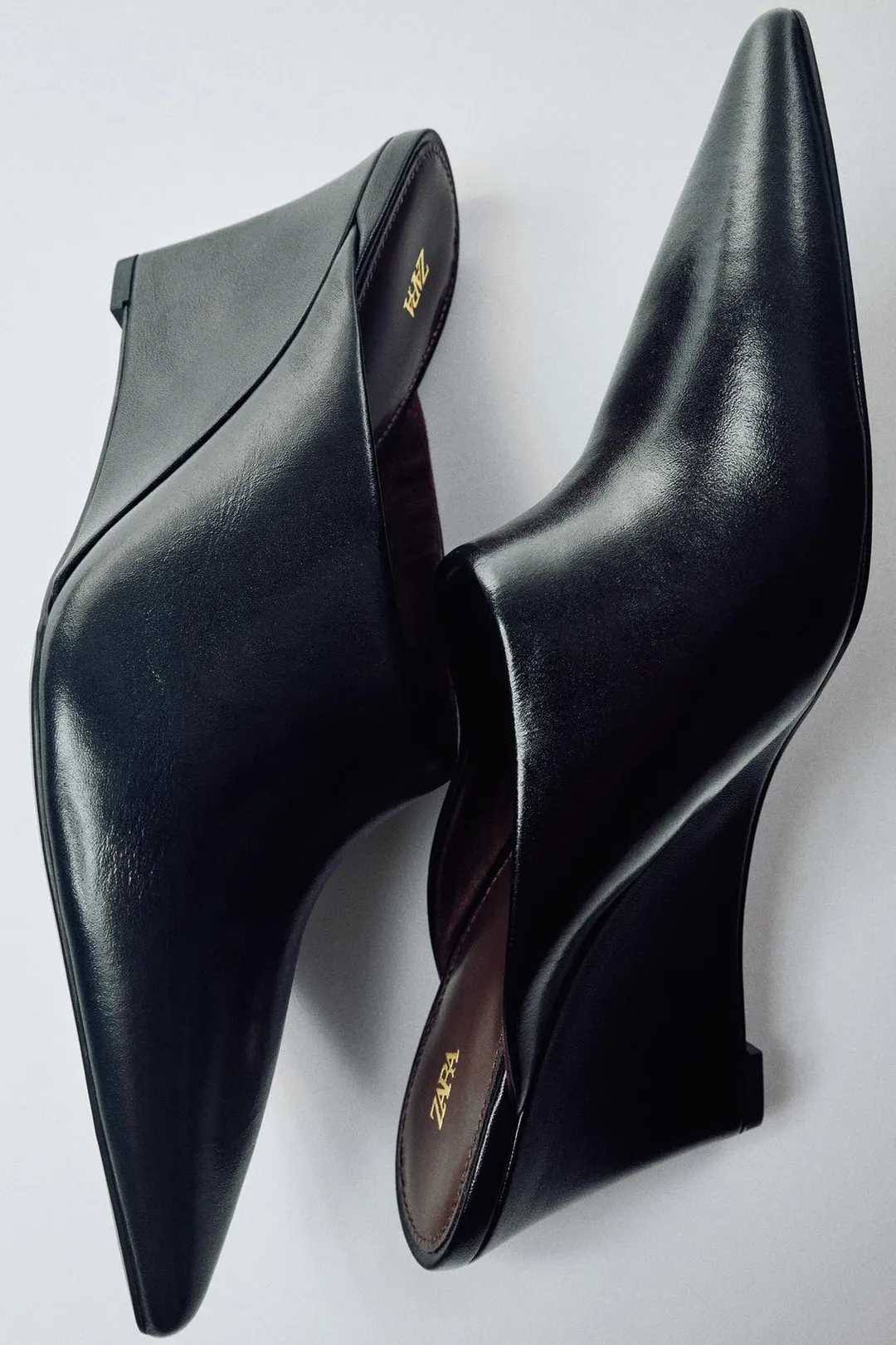 Мюли из кожи на танкетке, Zara