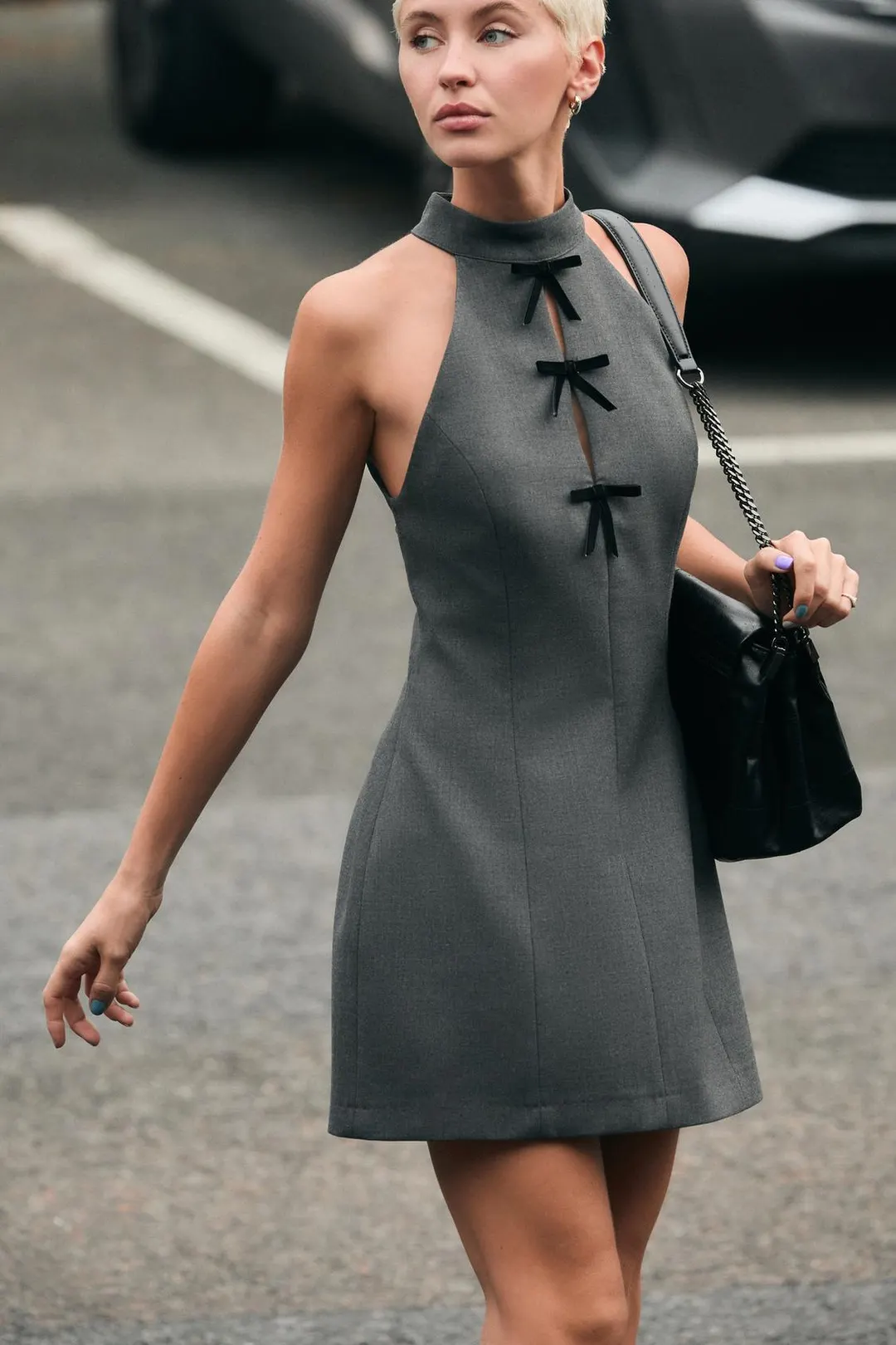 Мини-платье халтер с бантами, Zara