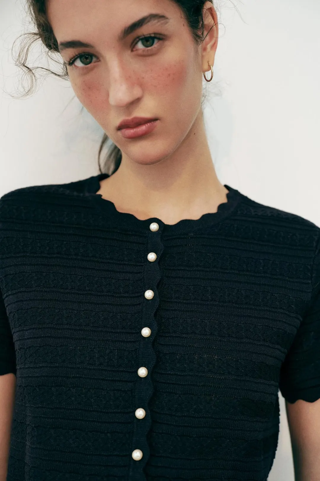 Кардиган с пуговицами под жемчуг, Zara