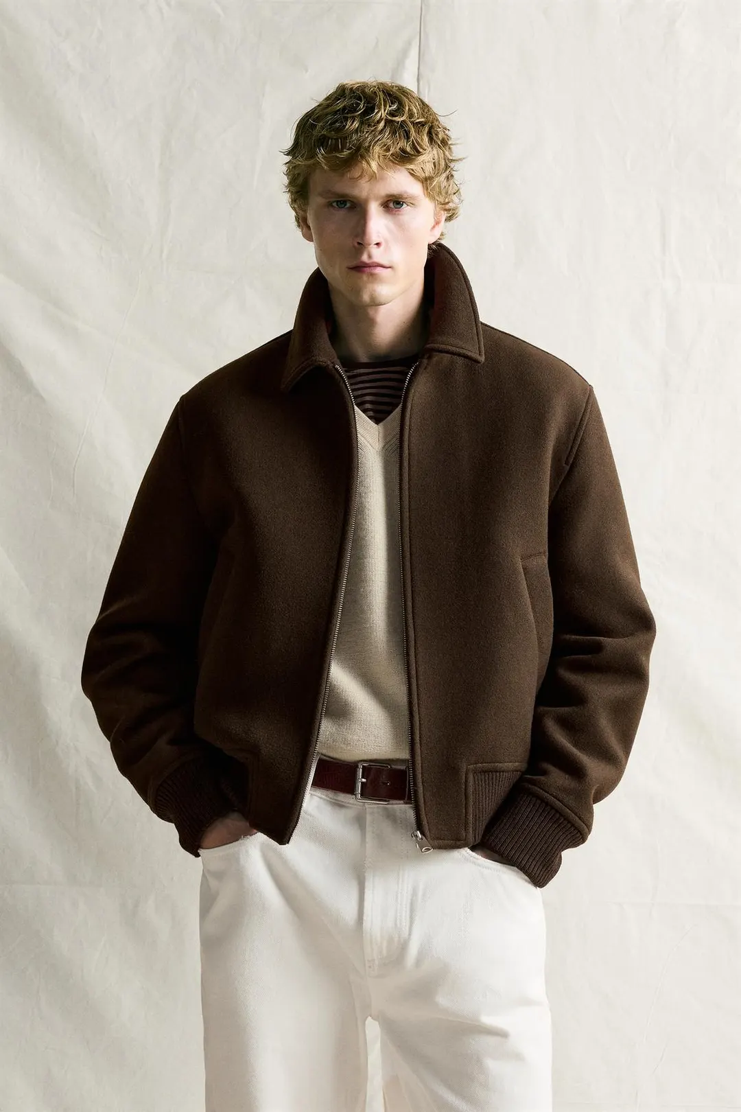 Куртка прямого кроя из смесовой шерсти, Zara