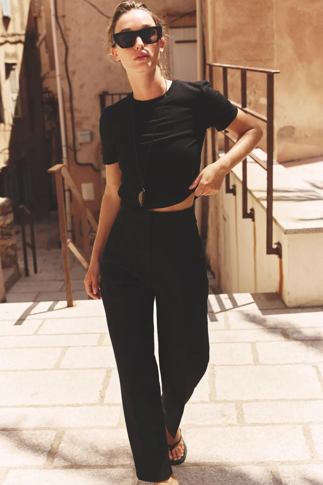 Укороченная футболка с короткими рукавами, Zara