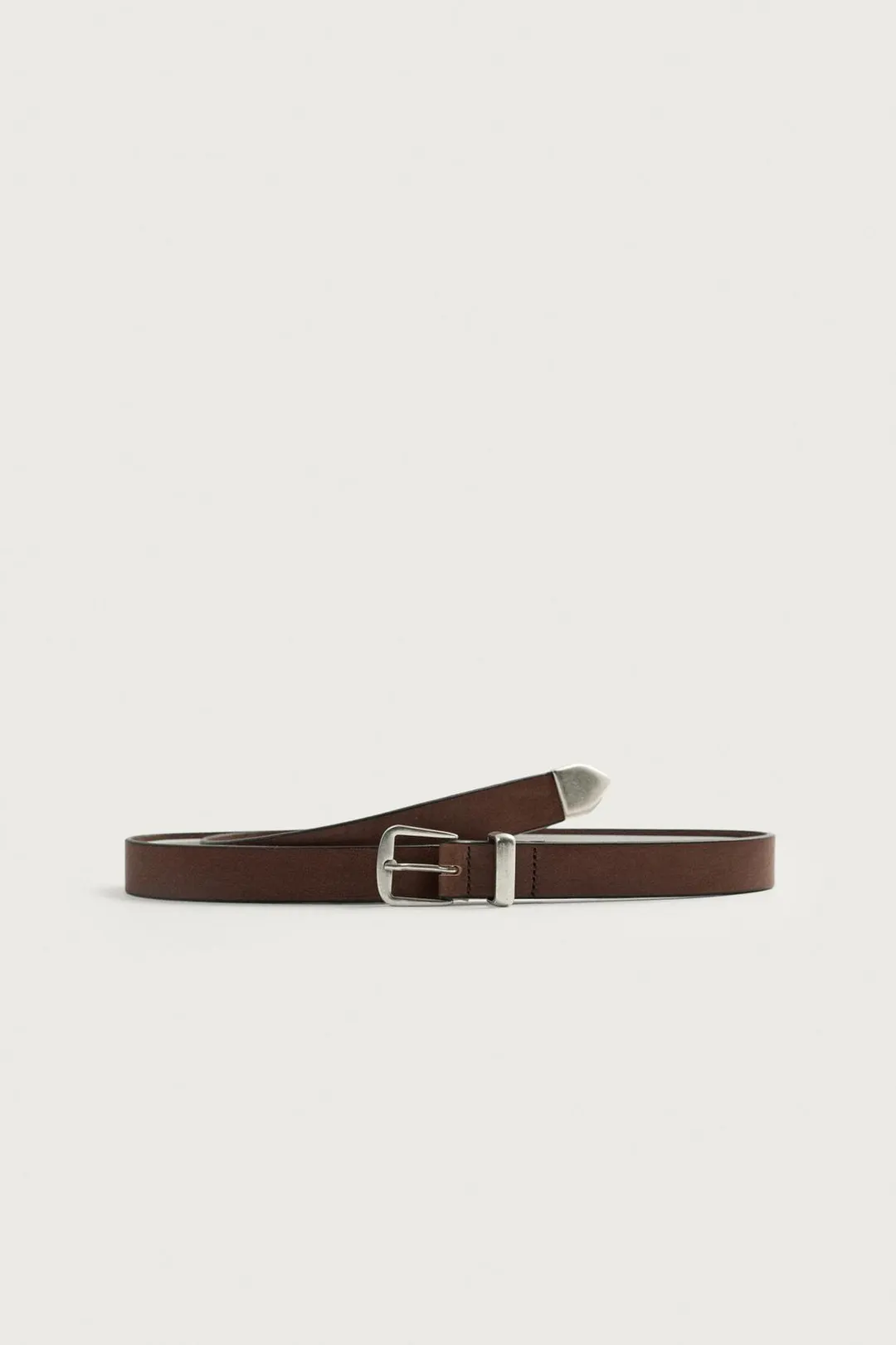 Ремень с кожаным наконечником, Zara