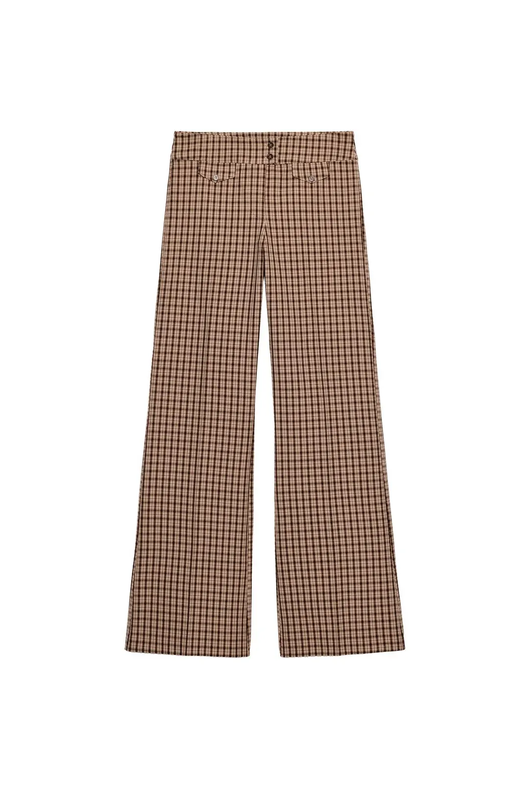 Клетчатые брюки с клапанами, Zara