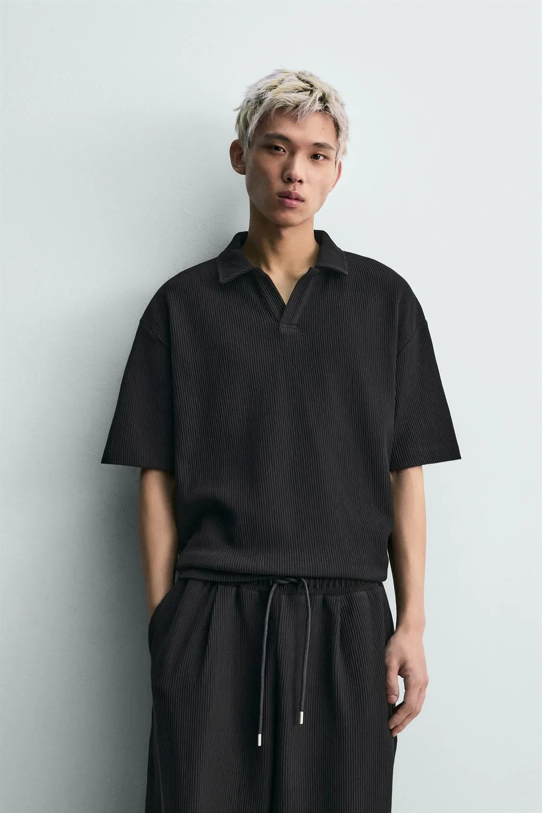 Поло свободного кроя в рубчик, Zara