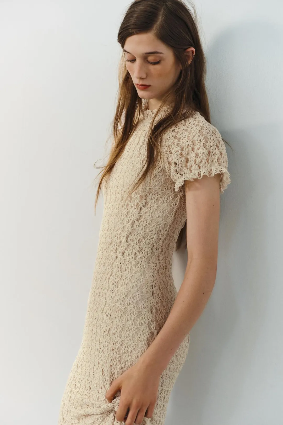 Платье миди из кружева, Zara