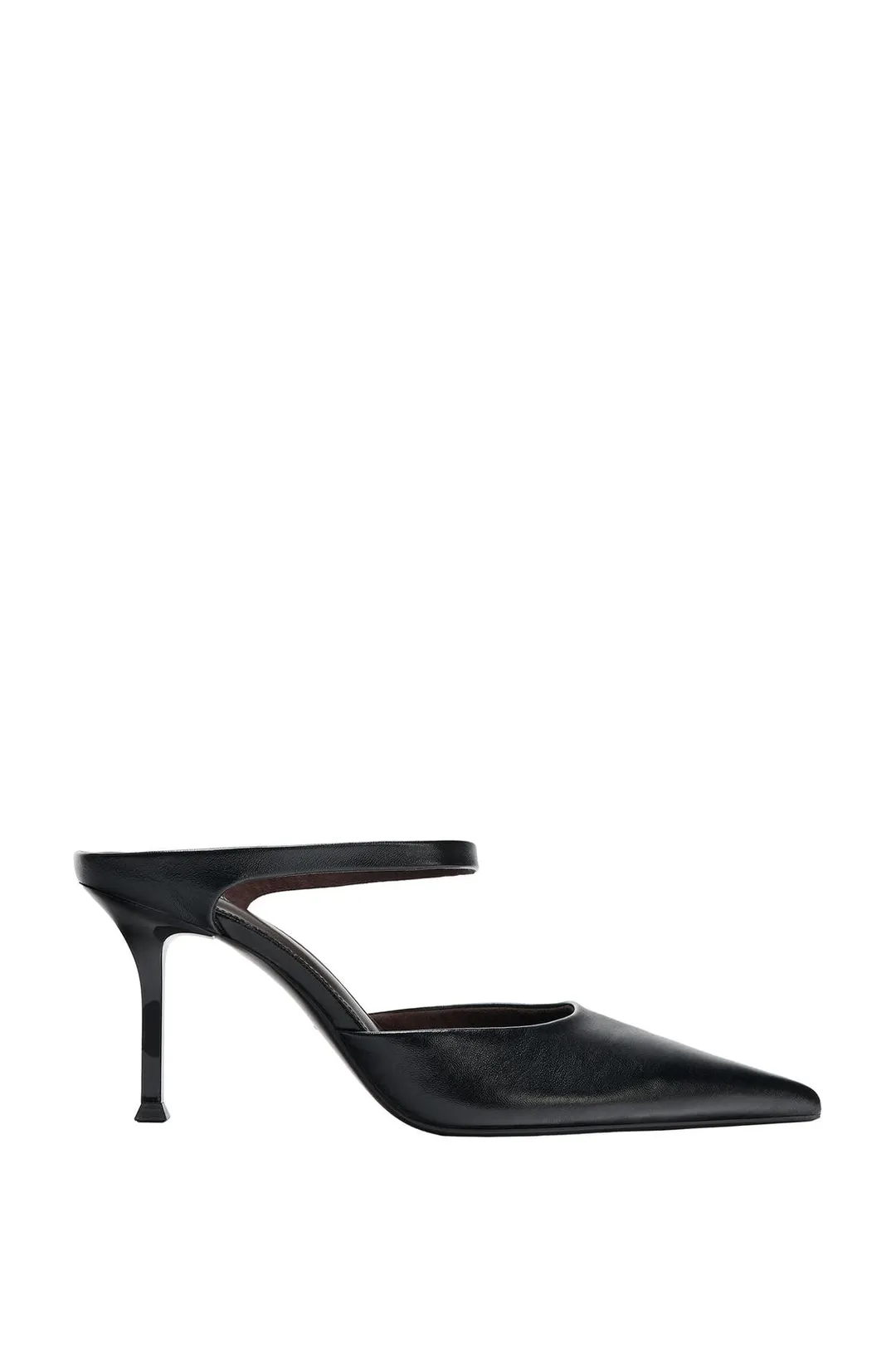 Мюли из кожи на каблуке с ремешком, Zara