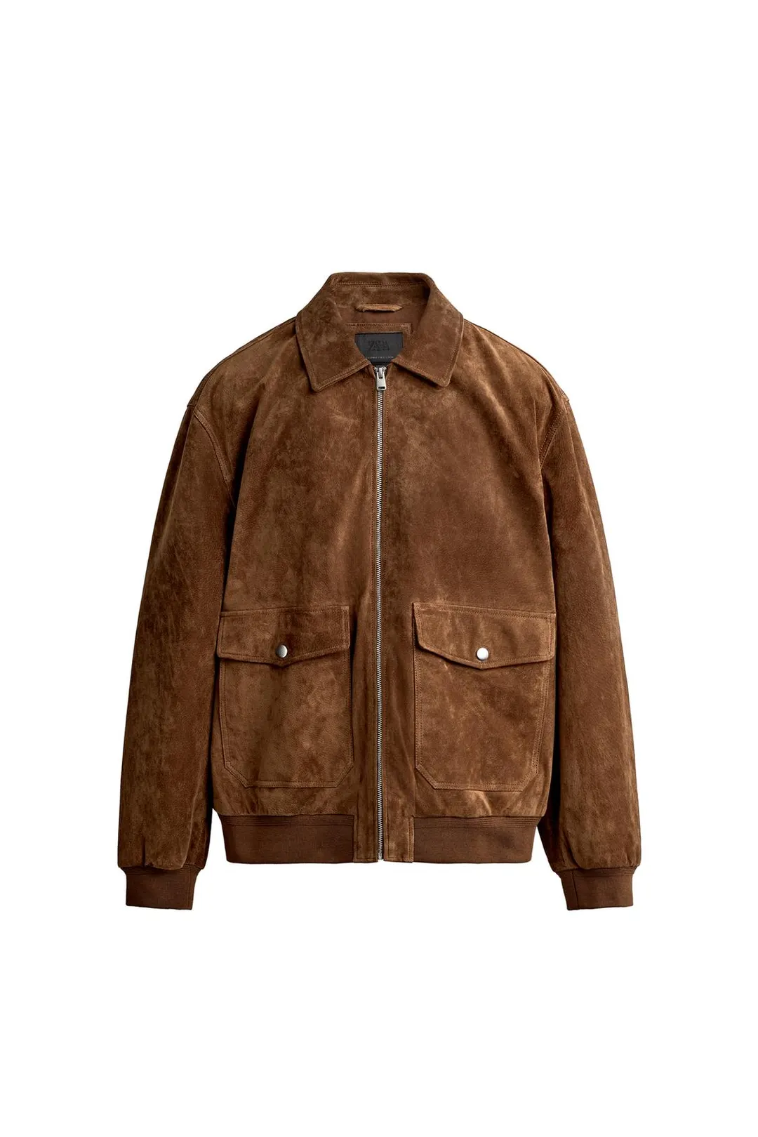 Куртка из замши с карманами, Zara