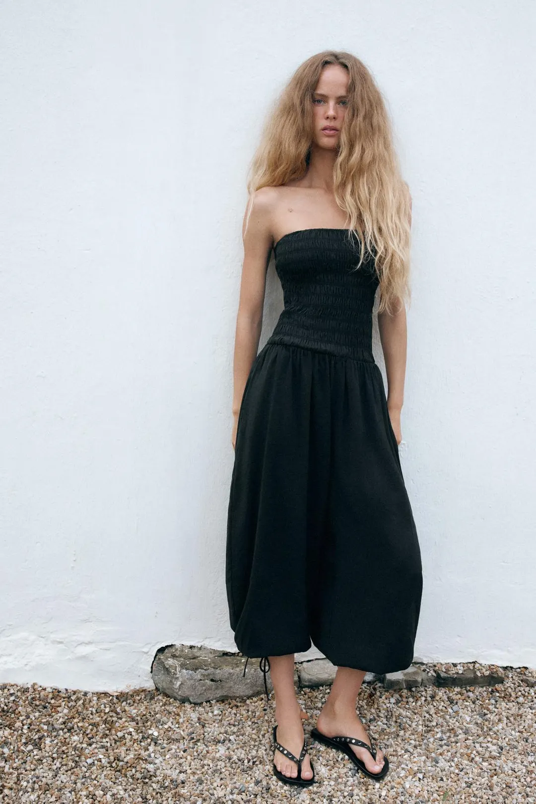 Комбинезон без бретелей со сборками, Zara