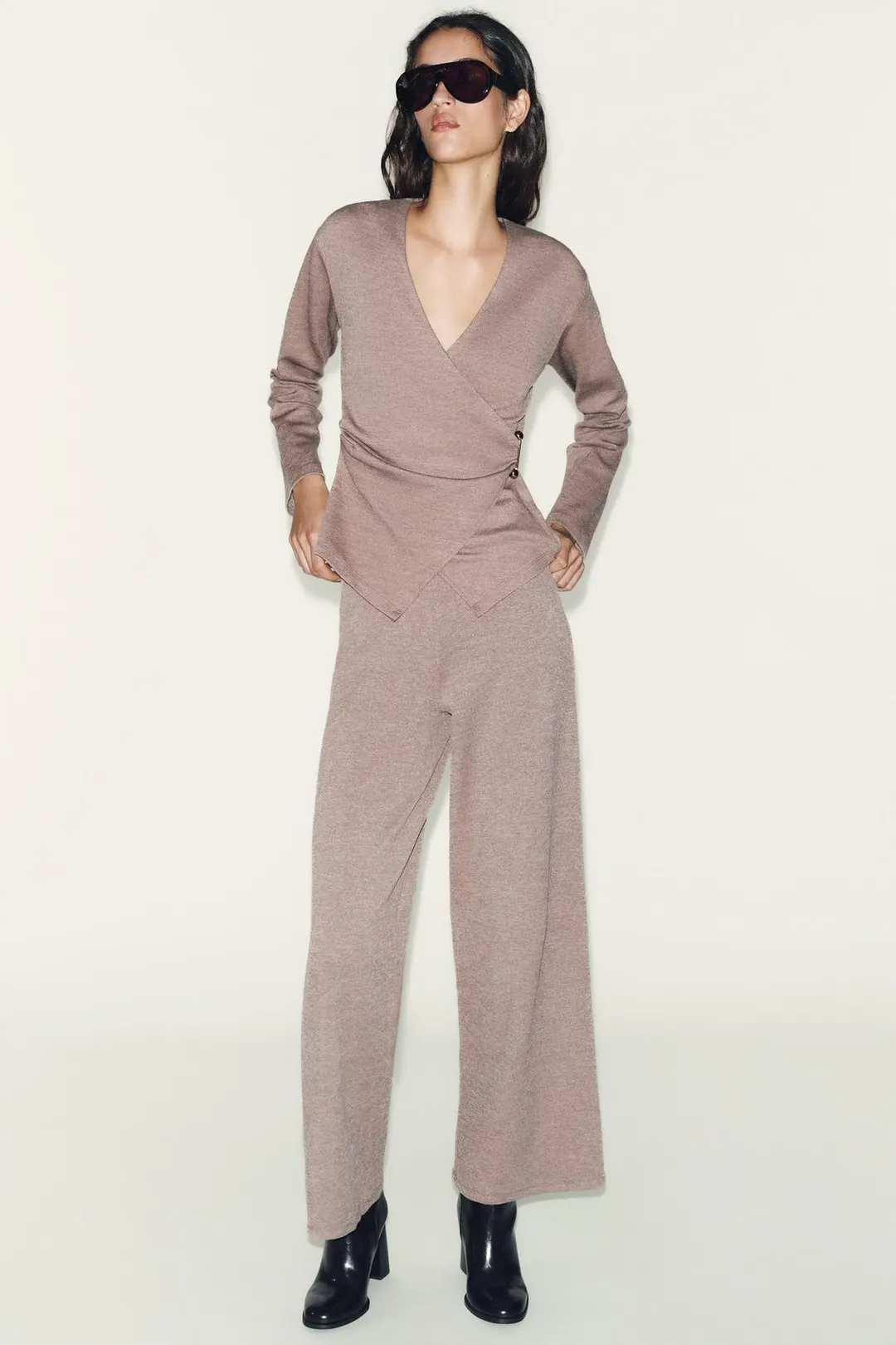 Брюки базовые из пике, Zara