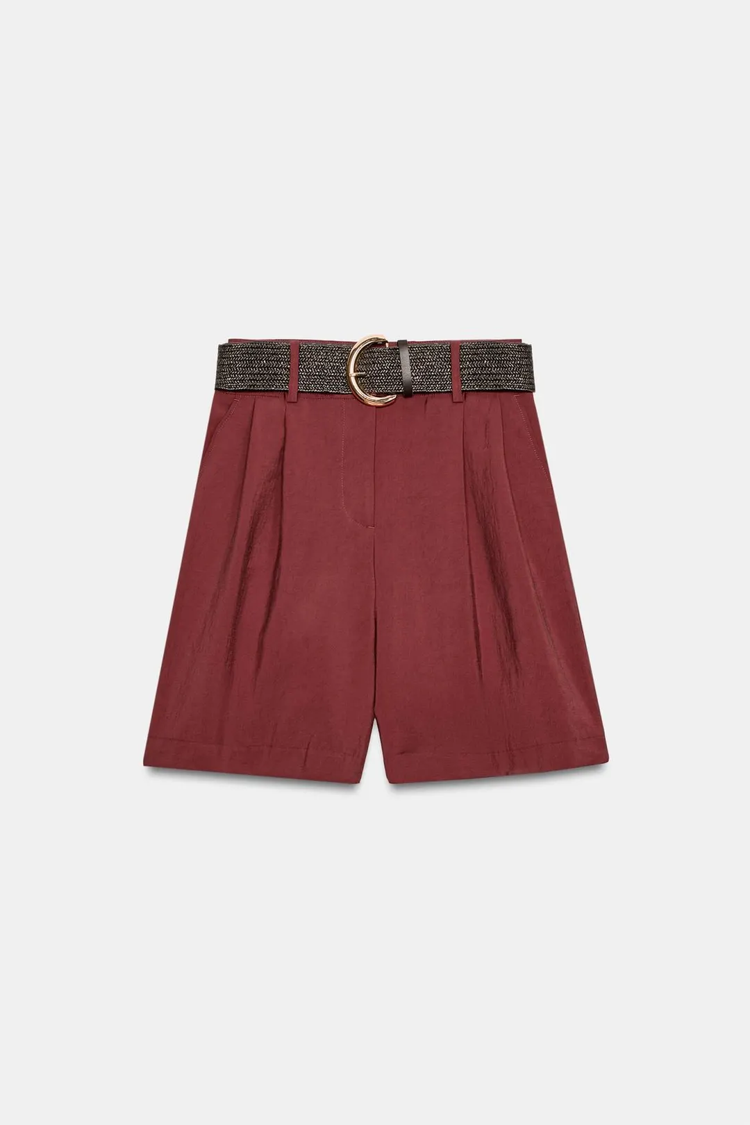 Бермуды с защипами и поясом, Zara
