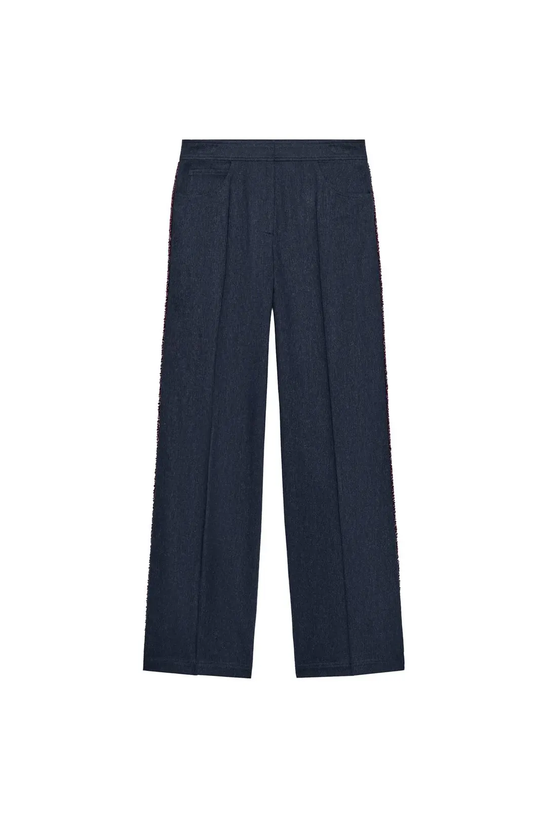 Брюки прямого кроя с отделкой тесьмой, Zara
