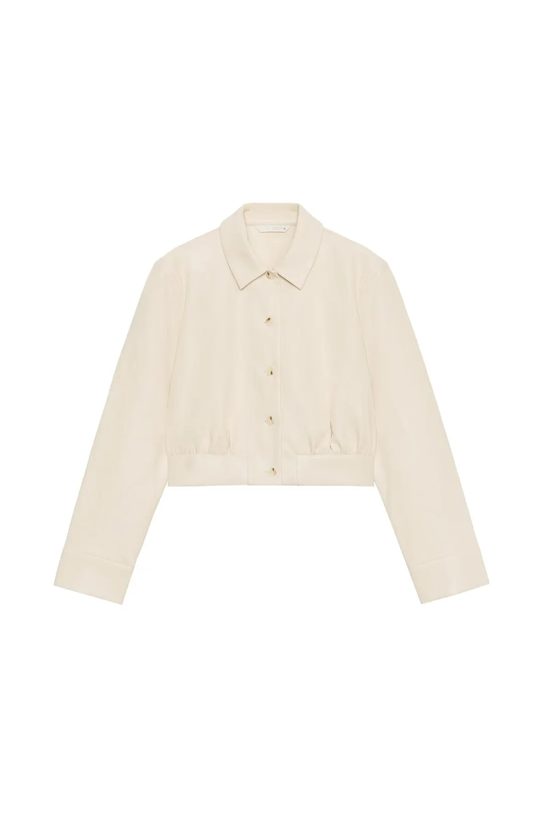 Укороченная рубашка под кожу с подплечниками, Zara