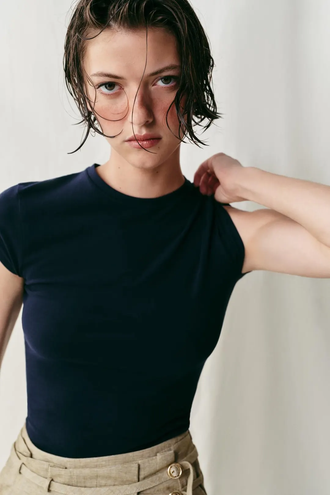 Облегающая футболка с короткими рукавами, Zara