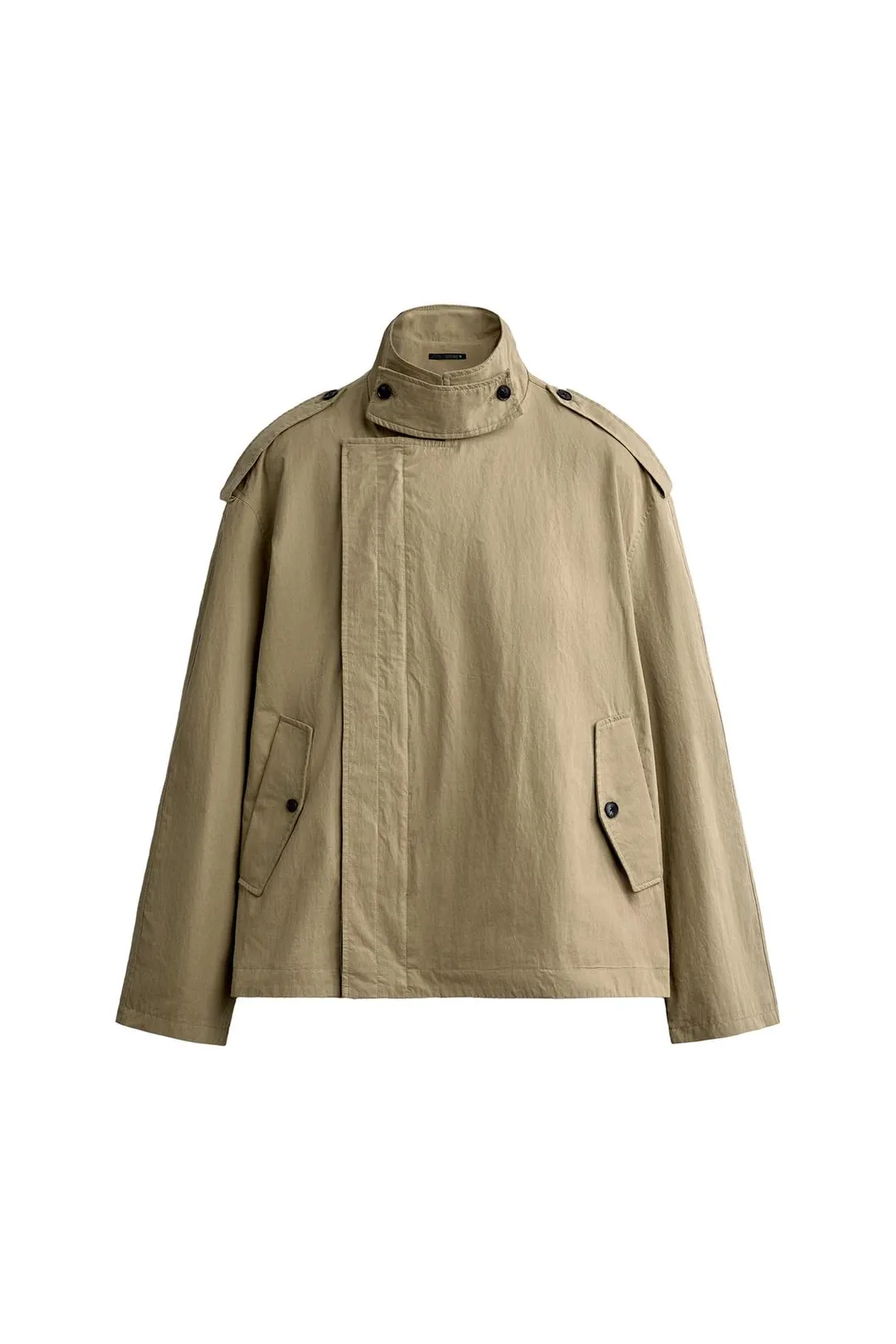 Укороченный тренч из технологичной ткани, Zara