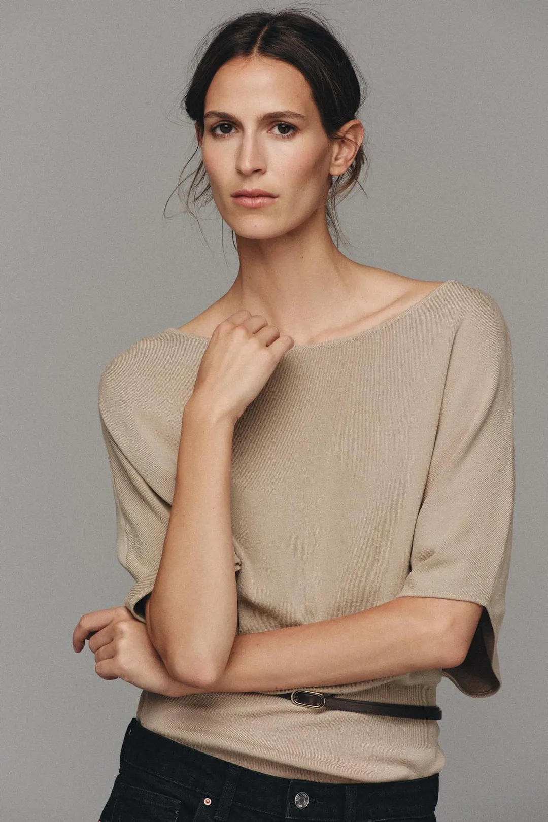Топ вязаный с поясом, Zara