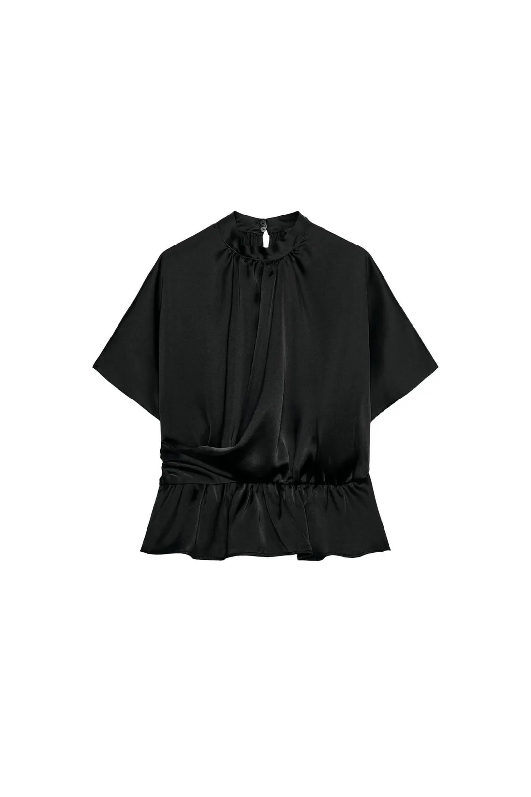 Блузка из сатина с драпировкой, Zara