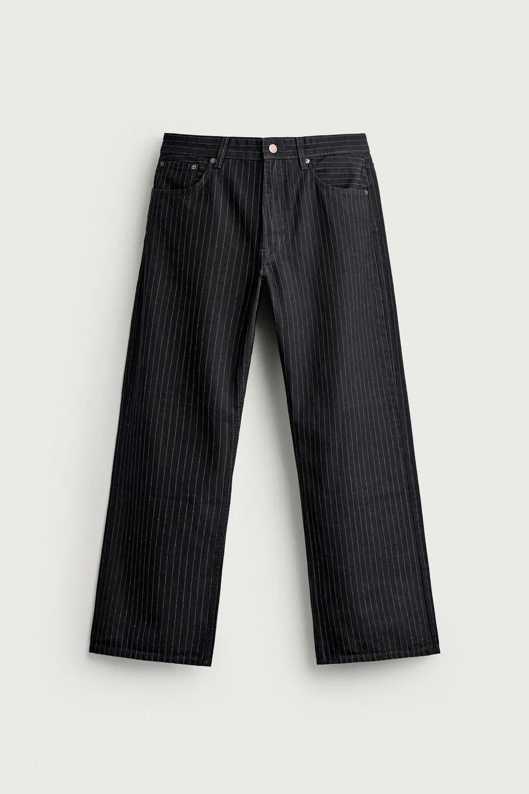 Джинсы свободного кроя в тонкую полоску, Zara