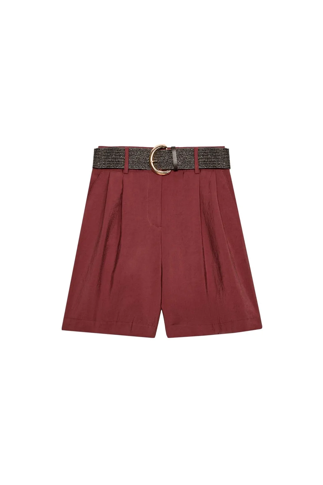 Бермуды с защипами и поясом, Zara