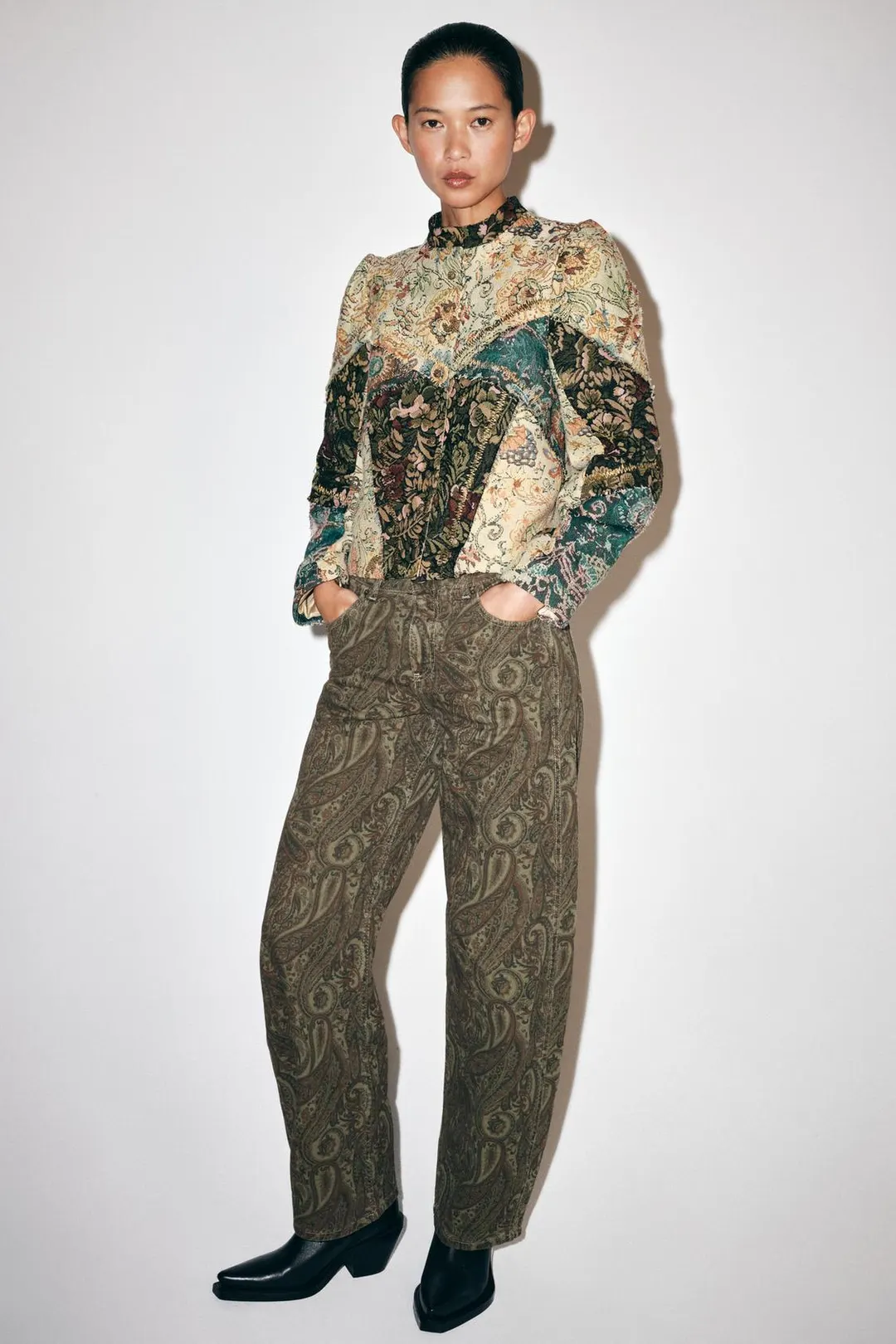 Джинсы ZW Collection прямого изогнутого кроя средней посадки, Zara