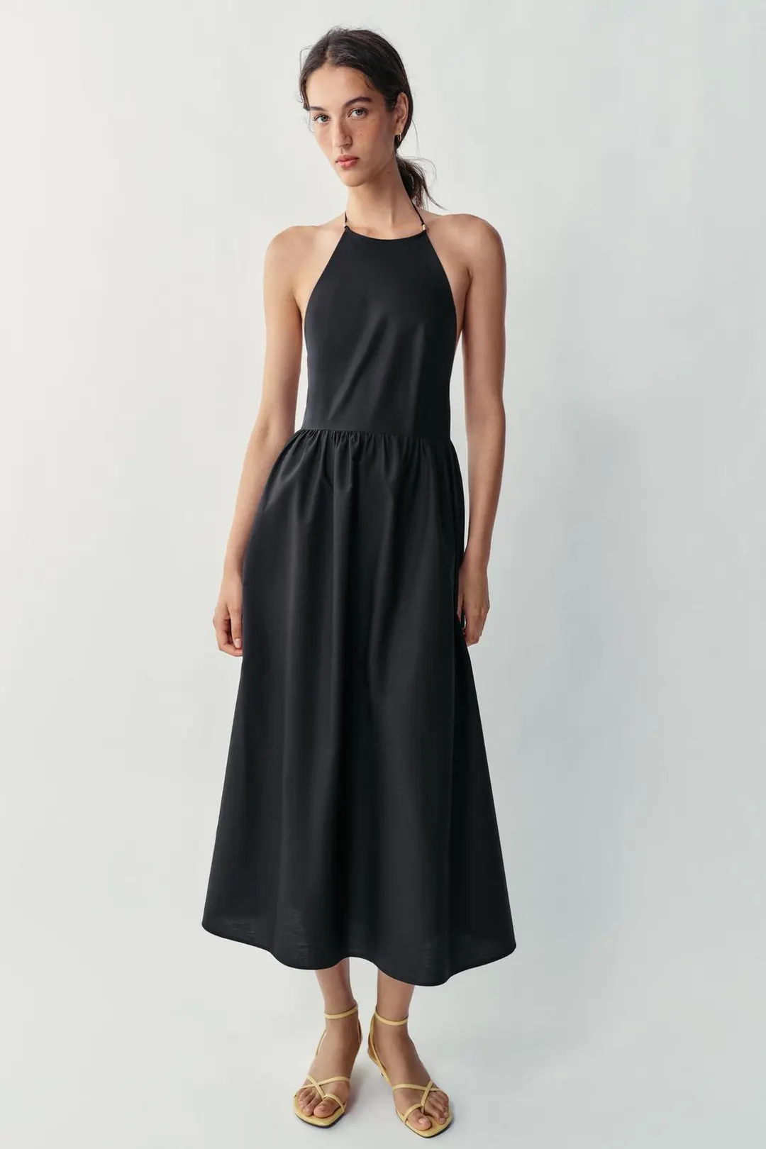Поплиновое платье миди, Zara
