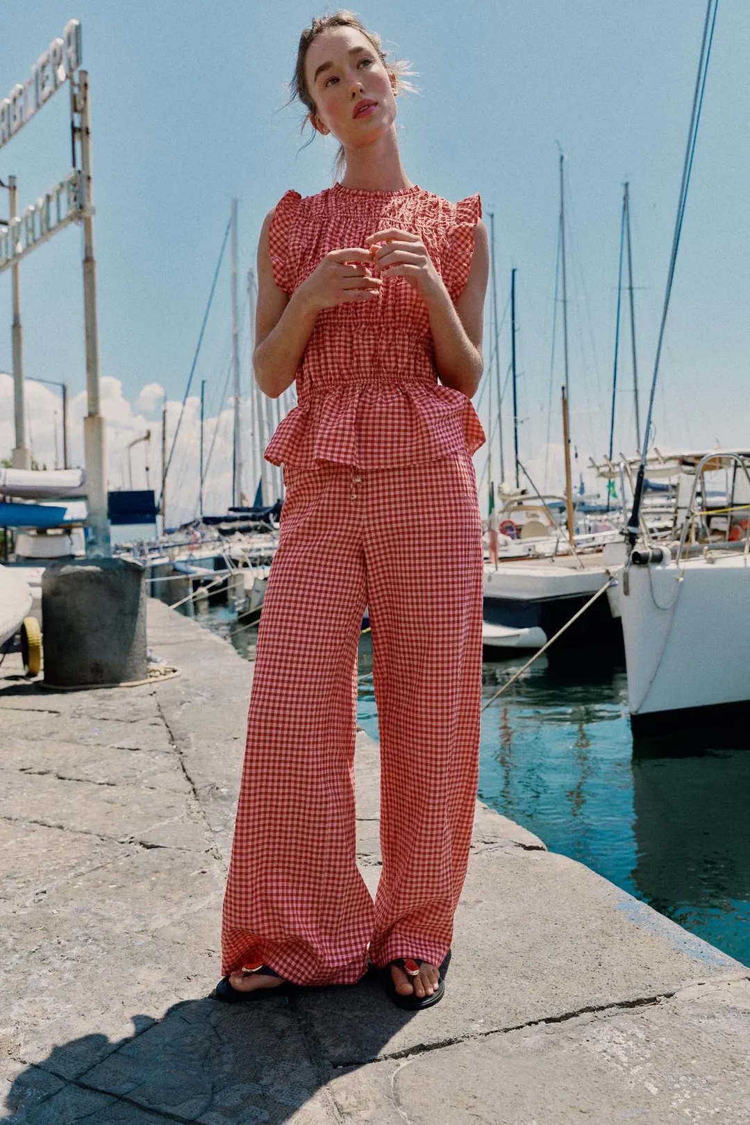 Широкие брюки в клетку виши, Zara