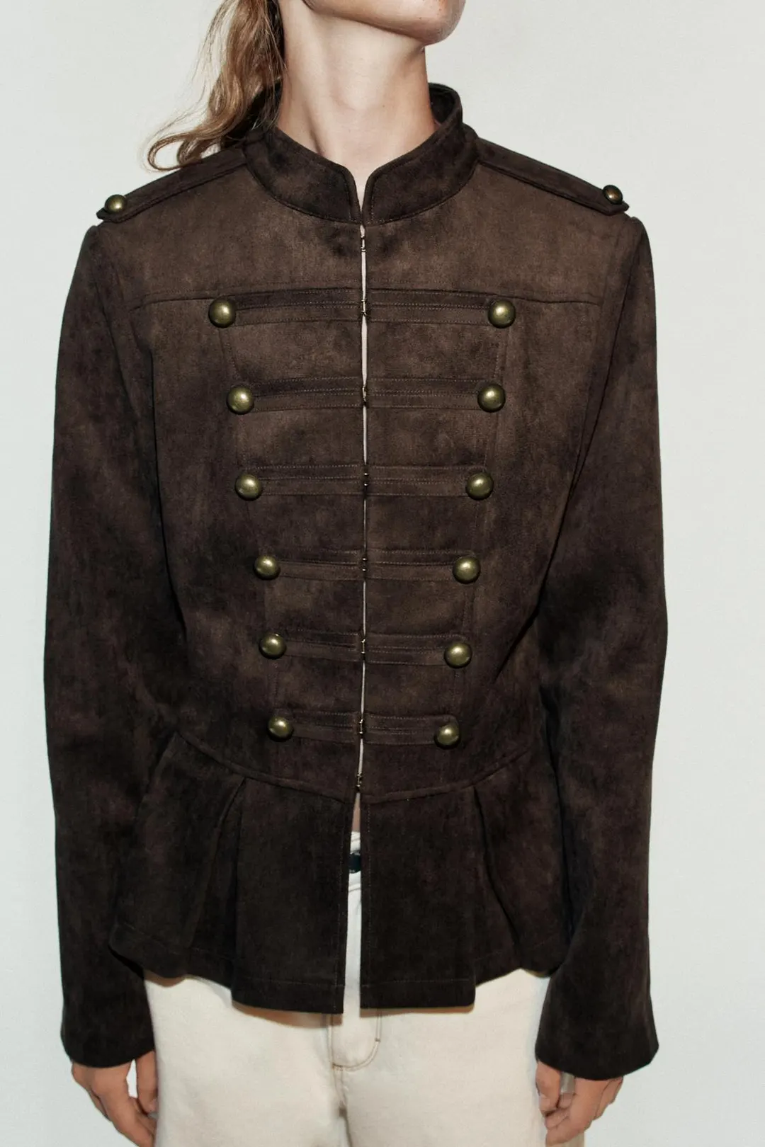 Куртка с баской и пуговицами, Zara