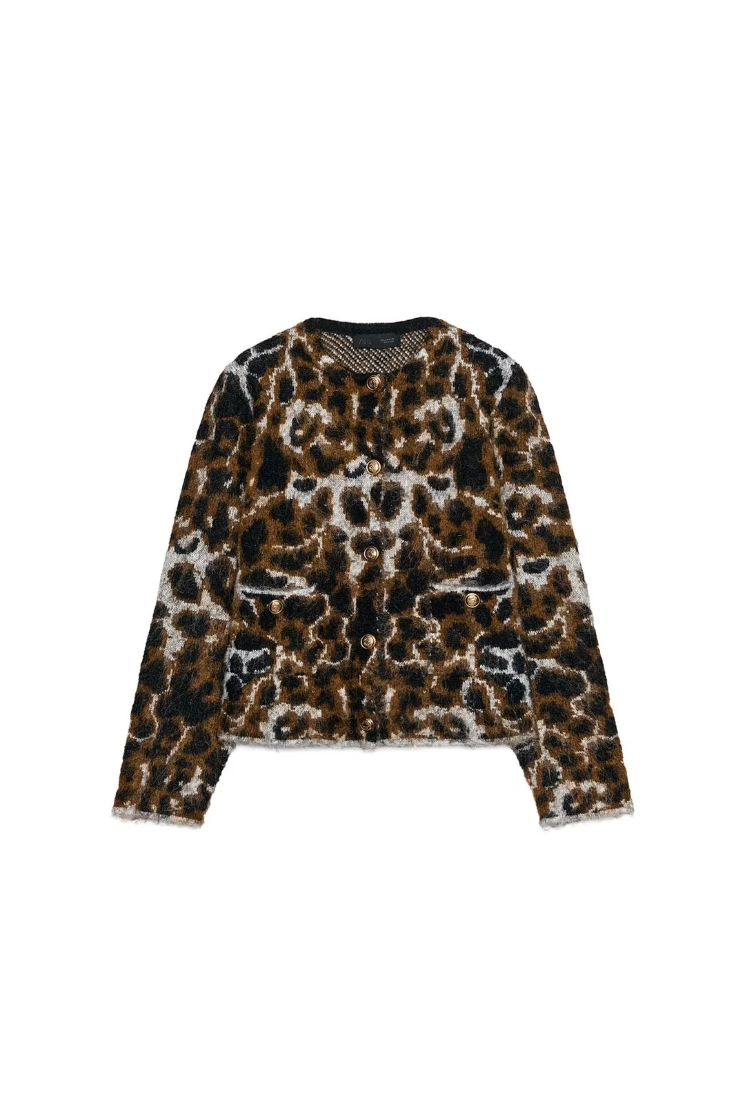 Жаккардовый кардиган с анималистичным узором, Zara