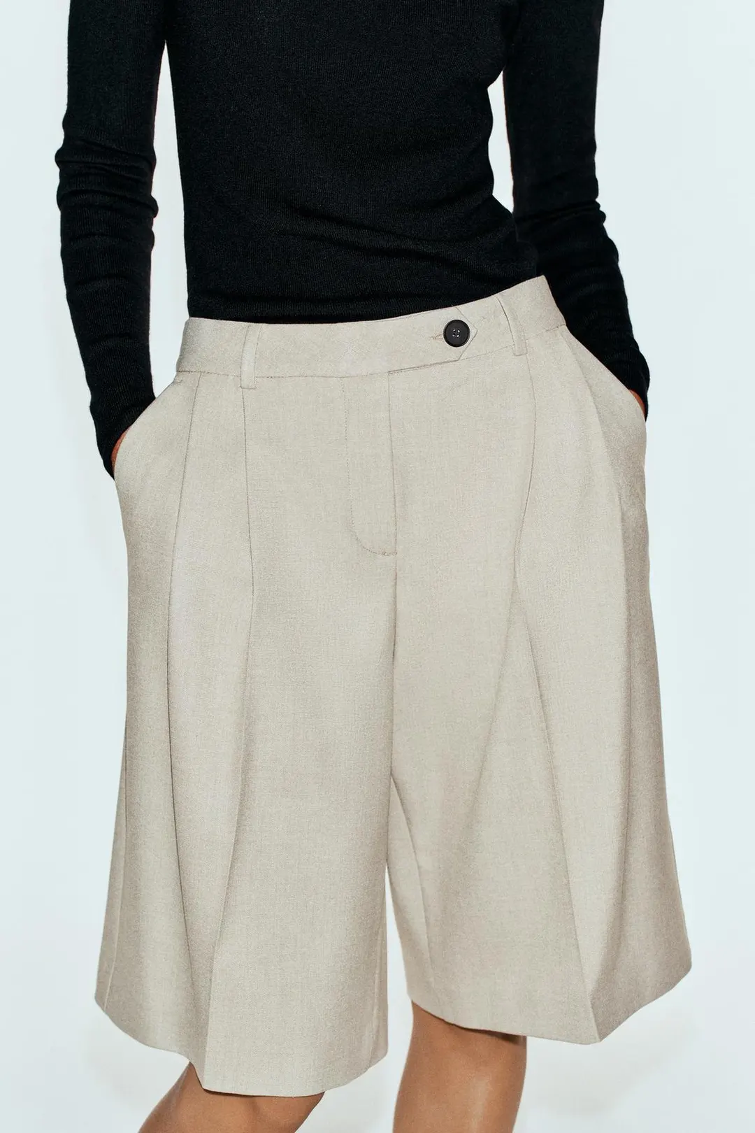Удлиненные бермуды со складками, Zara