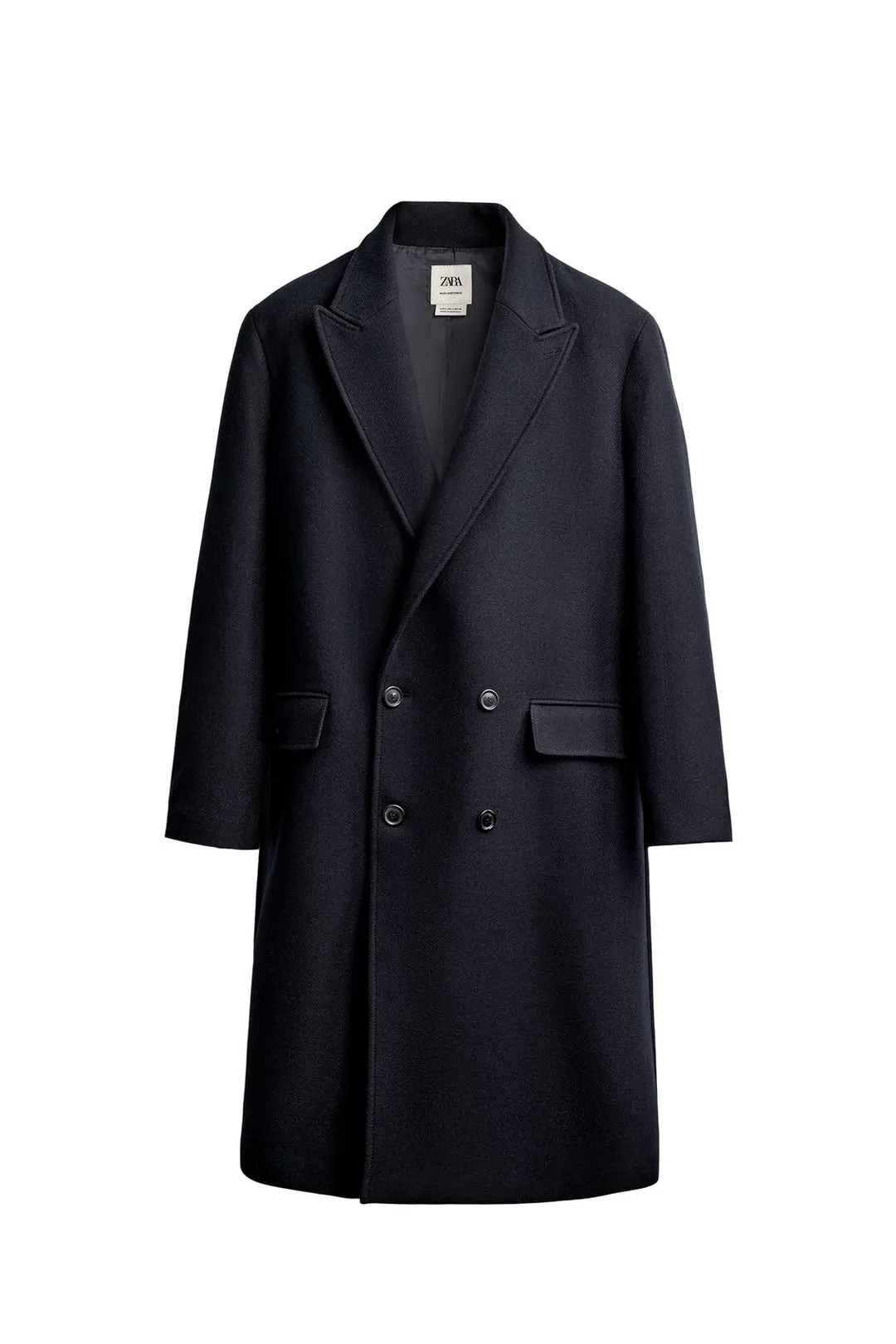 Двубортное пальто из смесовой шерсти, Zara
