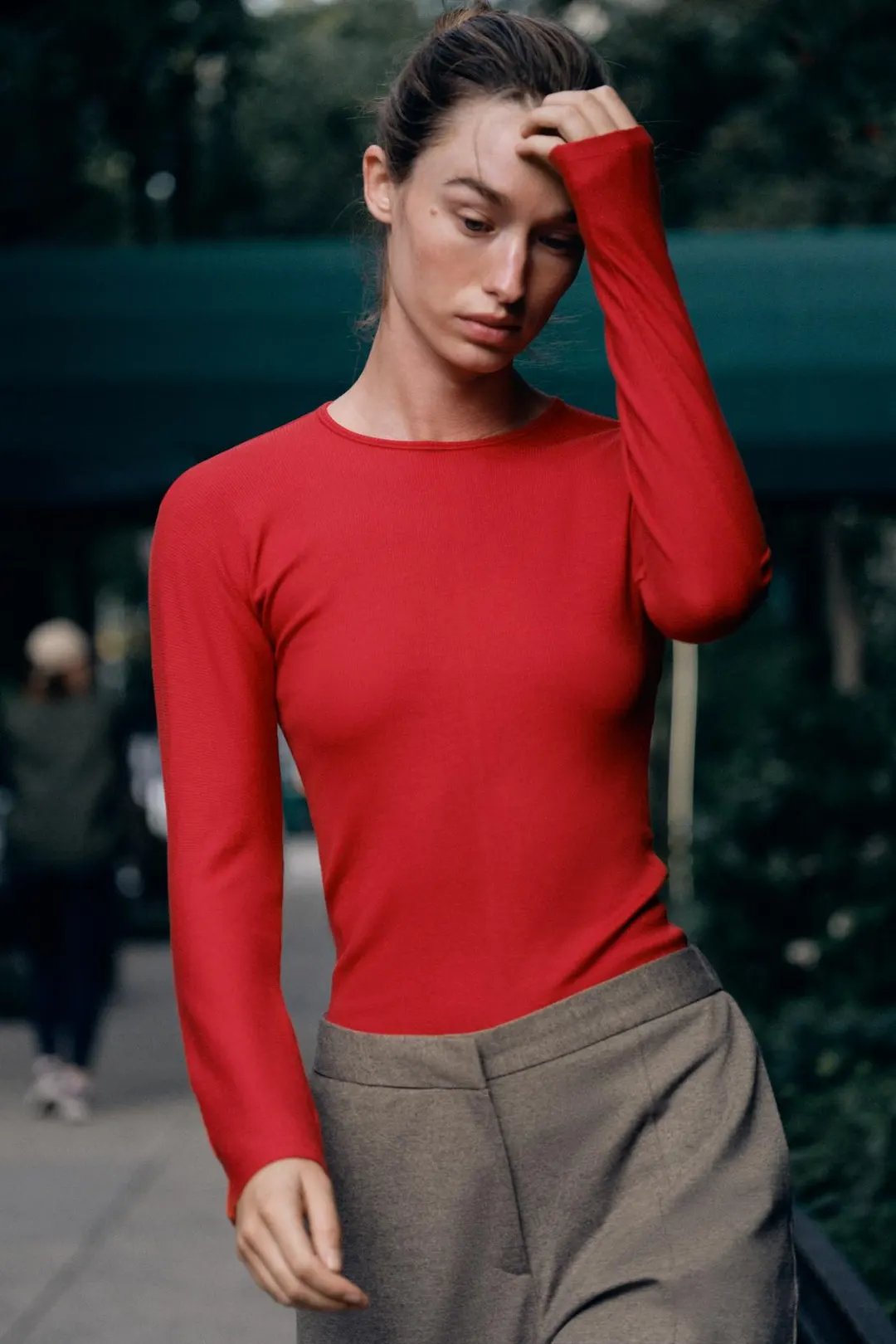 Футболка из лиоцелла с круглым вырезом, Zara