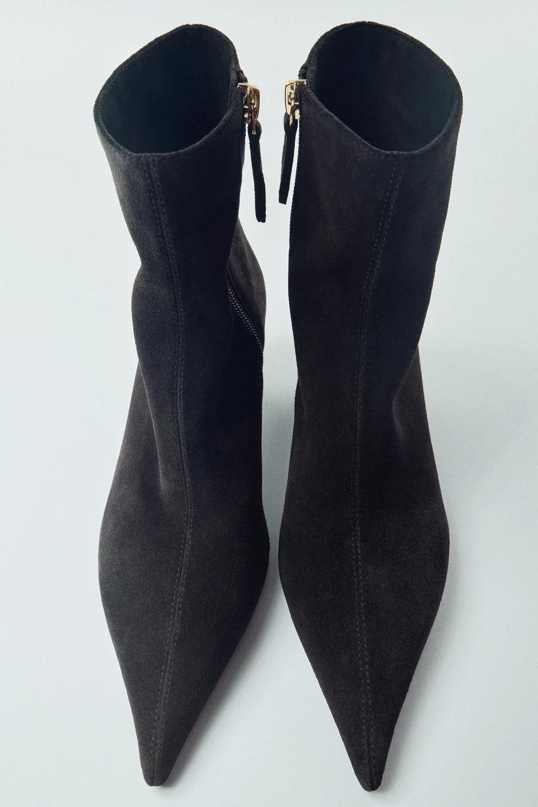 Ботильоны из замшевого спилка на каблуке kitten heel, Zara